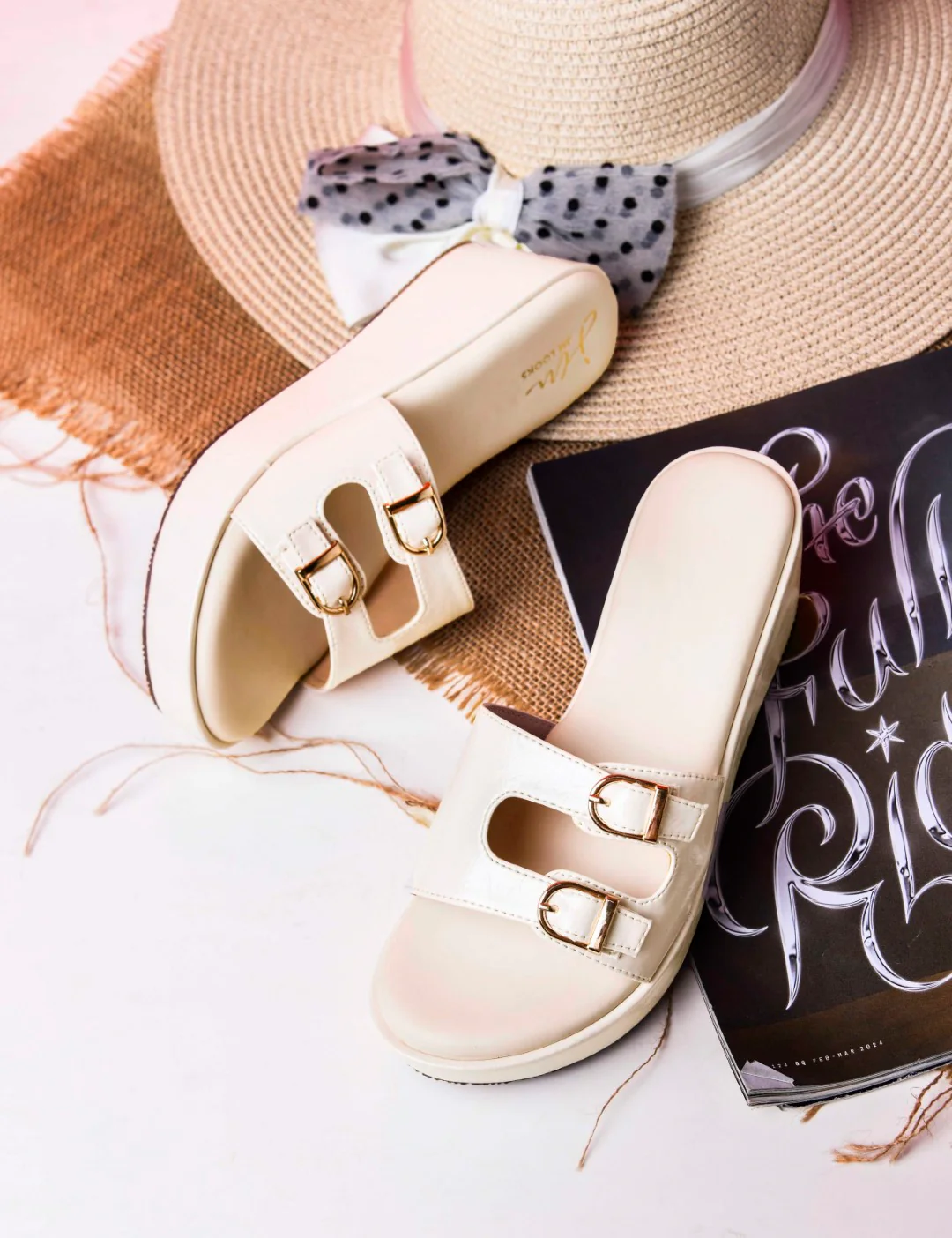 JM Looks Flats Slides with Adjustable Buckle Design - Image 13
