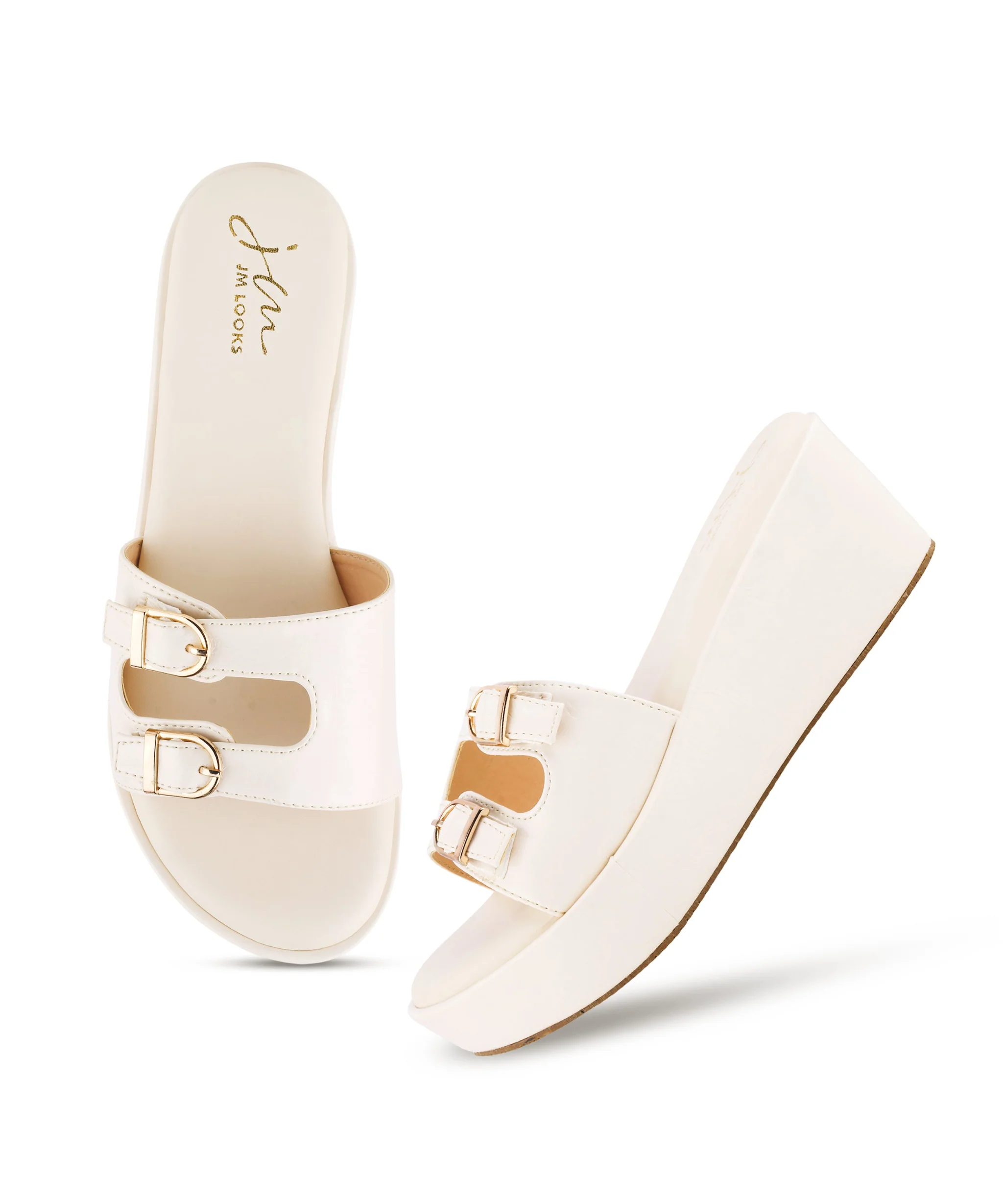 JM Looks Flats Slides with Adjustable Buckle Design - Image 17