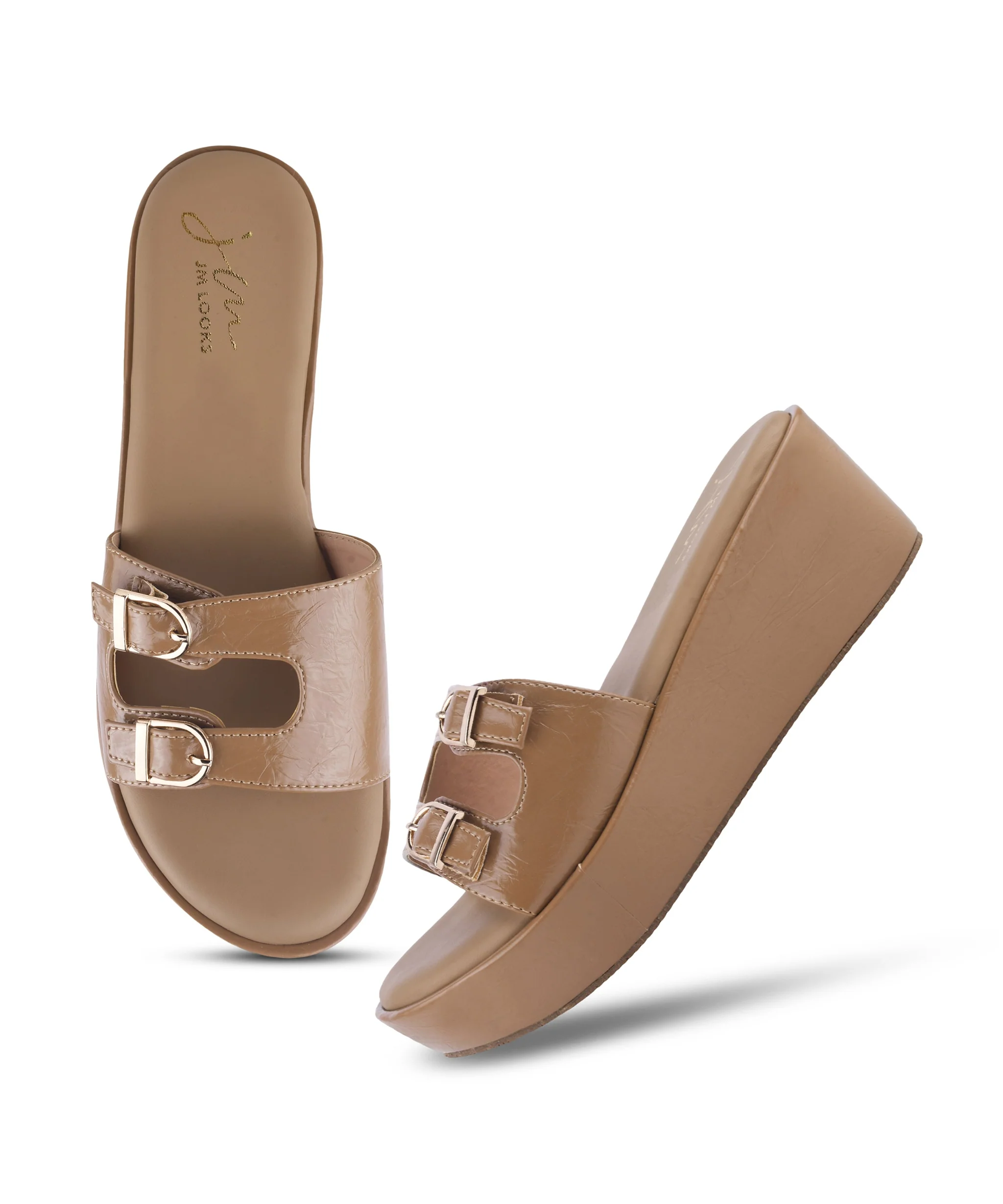 JM Looks Flats Slides with Adjustable Buckle Design - Image 6