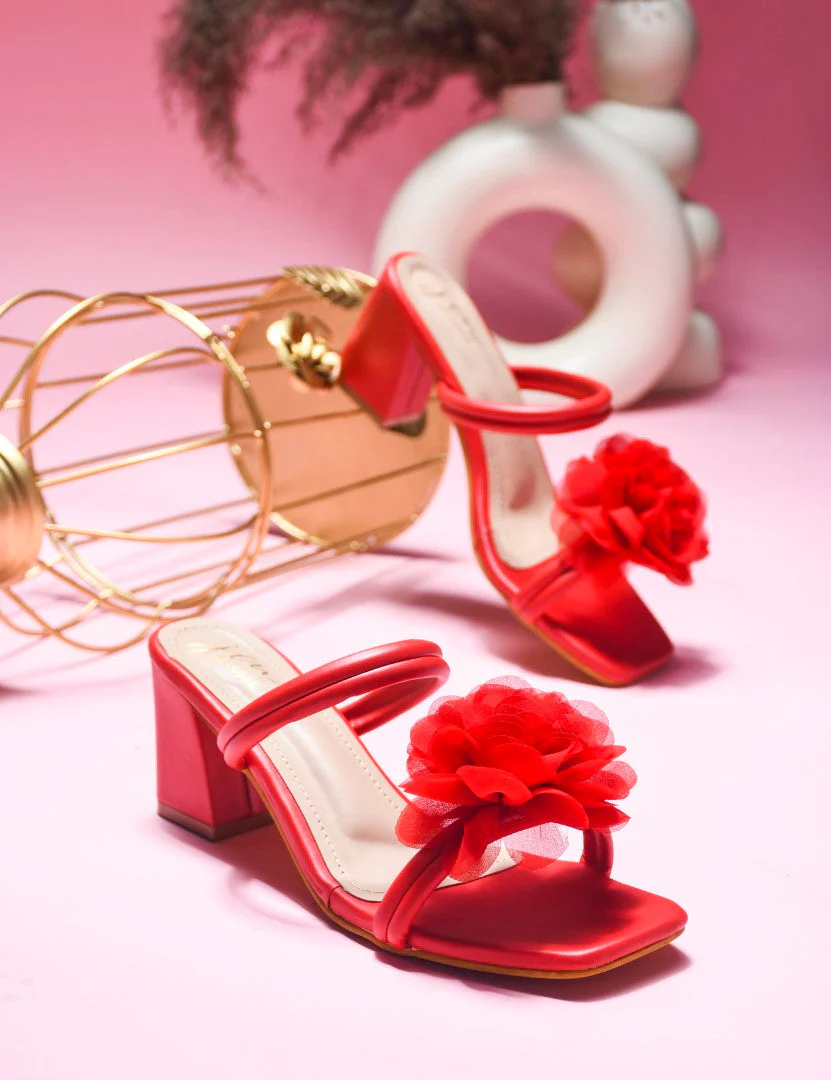 Jm Looks Floral Embellished Block Heels - Image 8