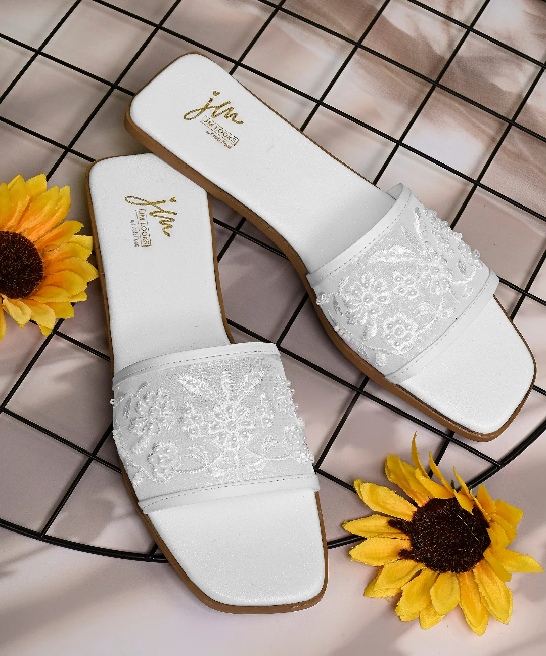Floral Embroidered Flats Slippers - Image 14