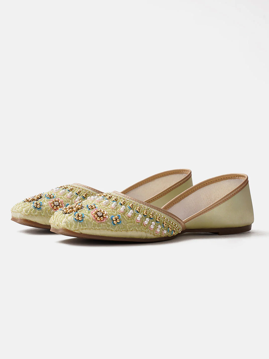 JM Looks Floral Motif Embellished Jutti - Image 10