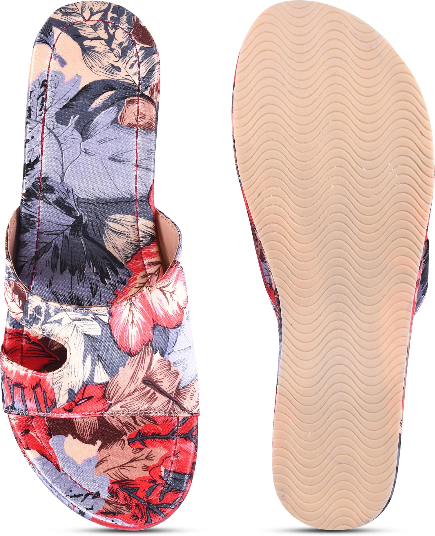 Platform Wedge Heels for Women Floral Printed Open Toe Sandals - Image 10