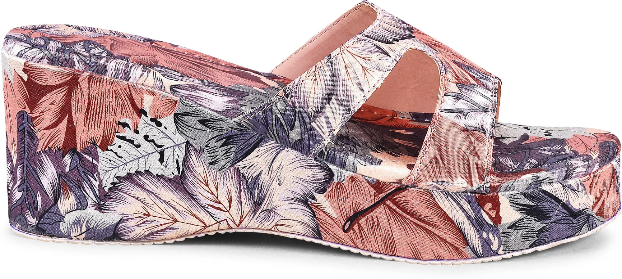 Platform Wedge Heels for Women Floral Printed Open Toe Sandals - Image 8