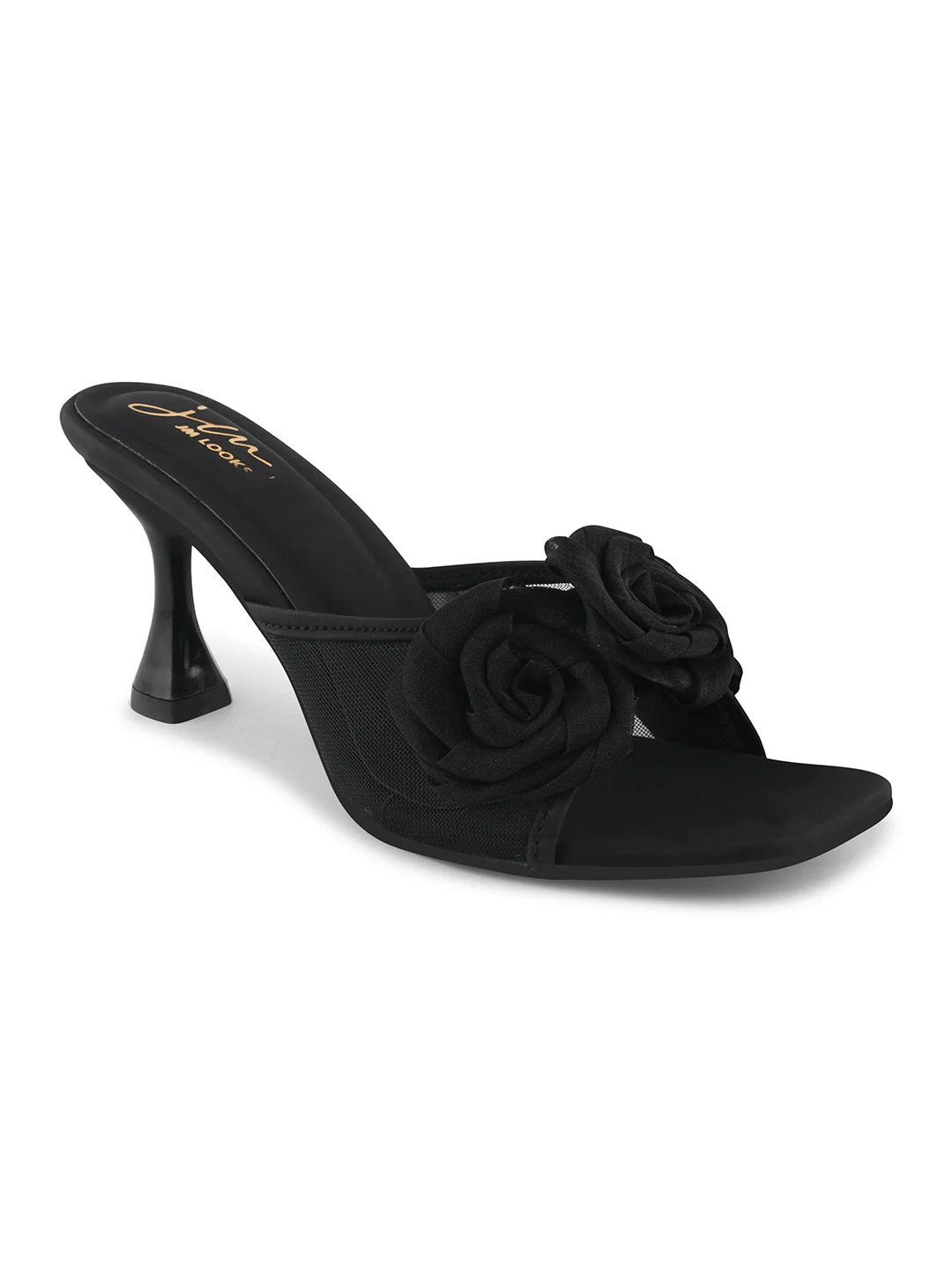 JM Looks Floral Heeled Mules - Image 8