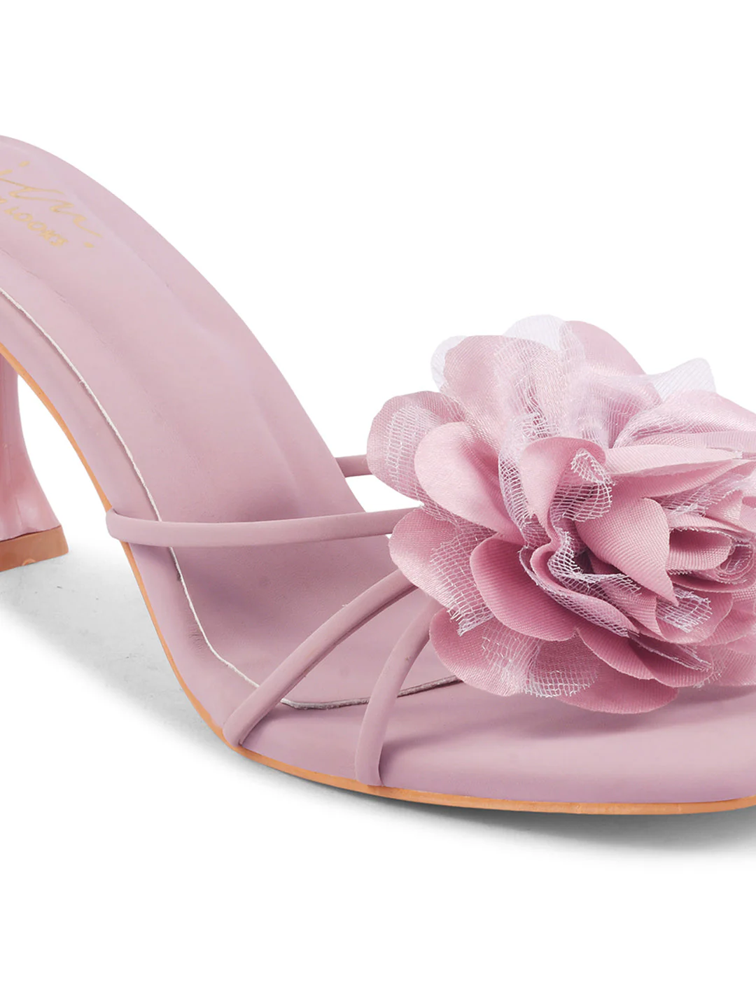 Floral Heels for Women Square Toe Slip On Mules - Image 12
