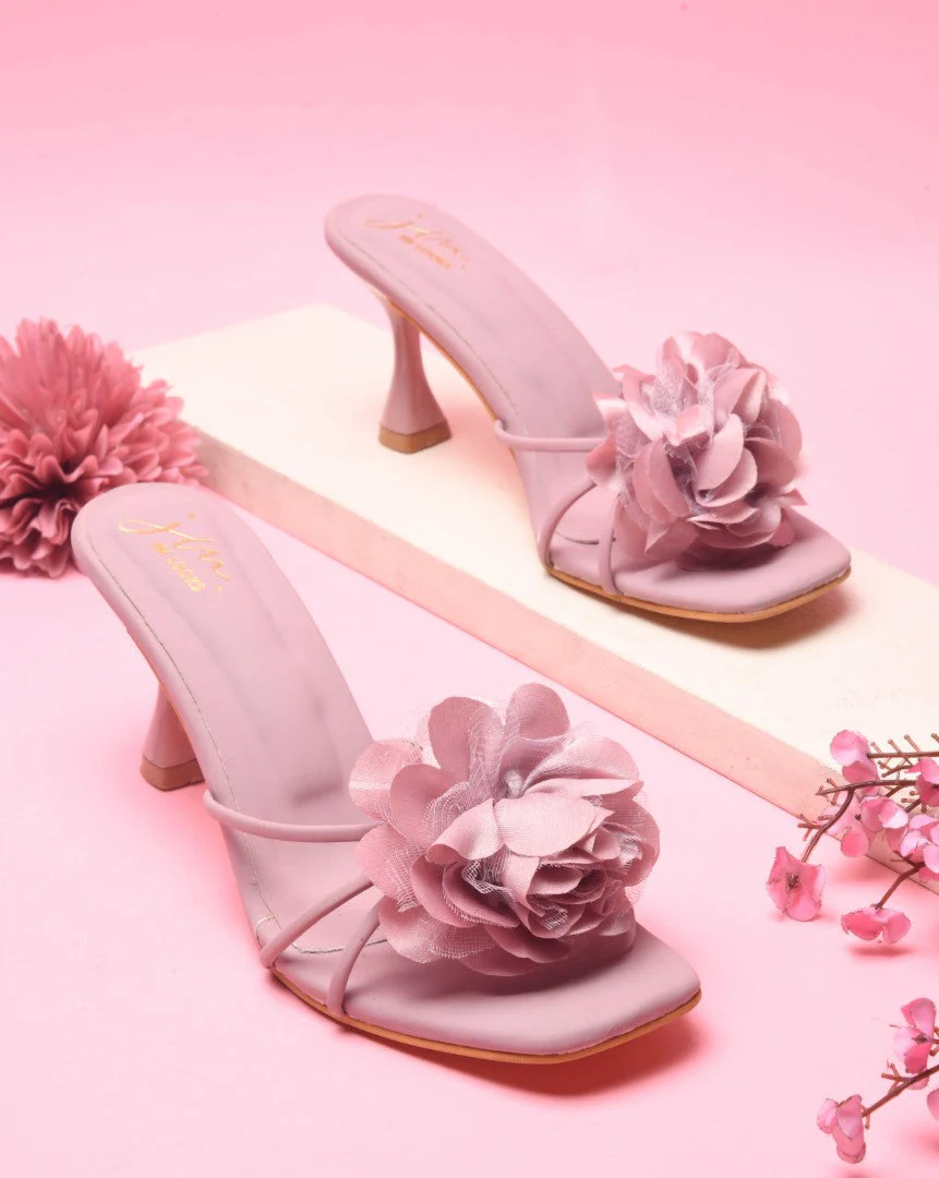 Jm Looks Floral Embellished Stiletto Mules for Women & Girls - Image 2