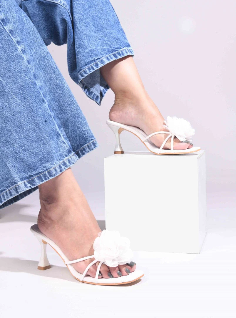 Jm Looks Floral Embellished Stiletto Mules for Women & Girls - Image 22
