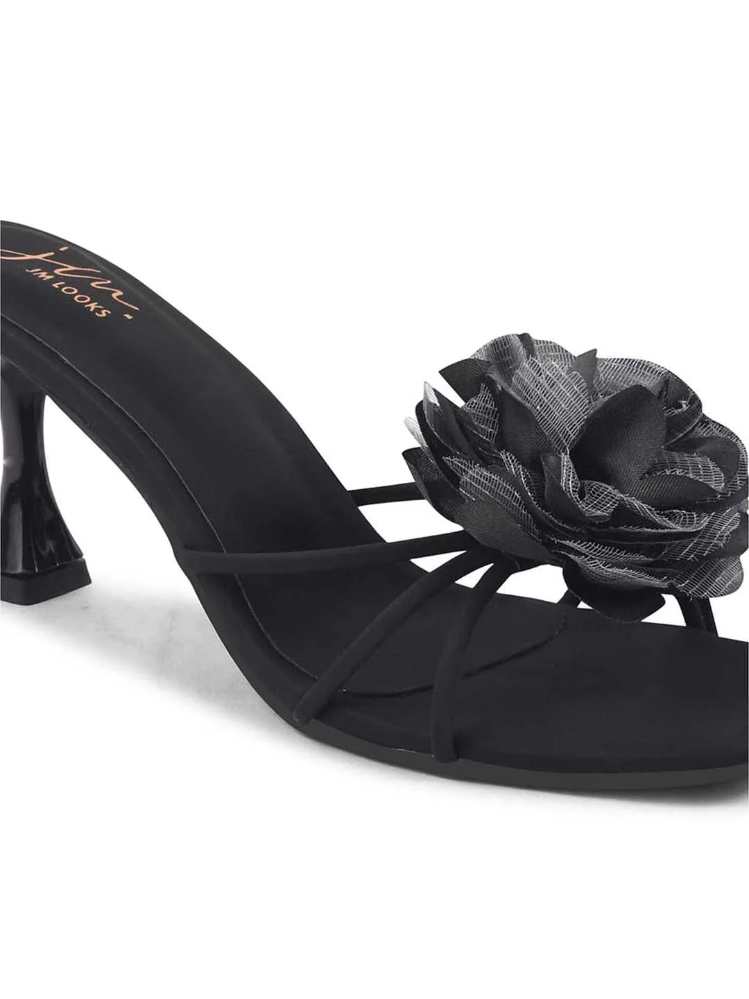 Jm Looks Floral Embellished Stiletto Mules for Women & Girls - Image 8