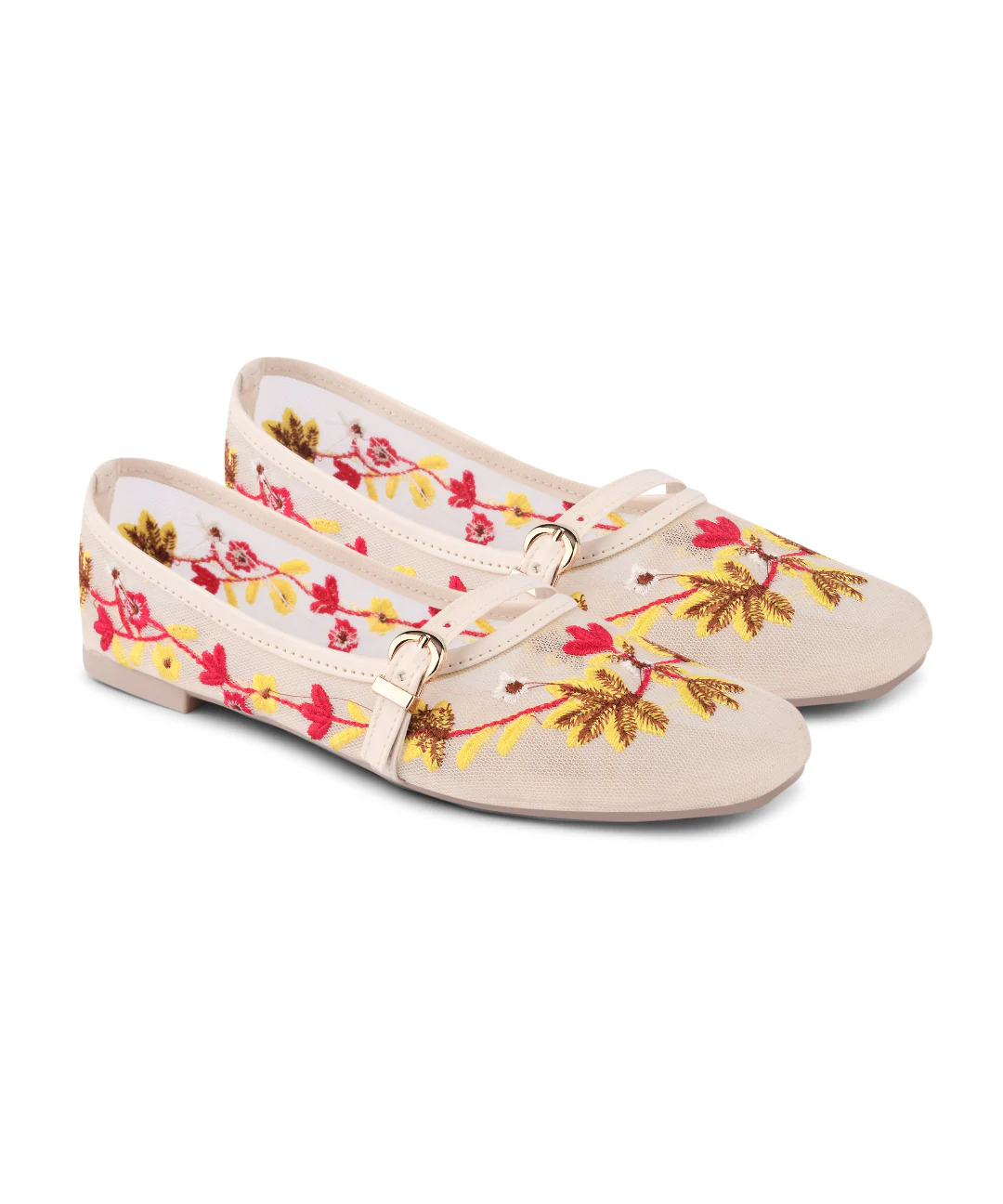 JM Looks Garden Glow Hand-Embroidered Flat Jutti - Image 12