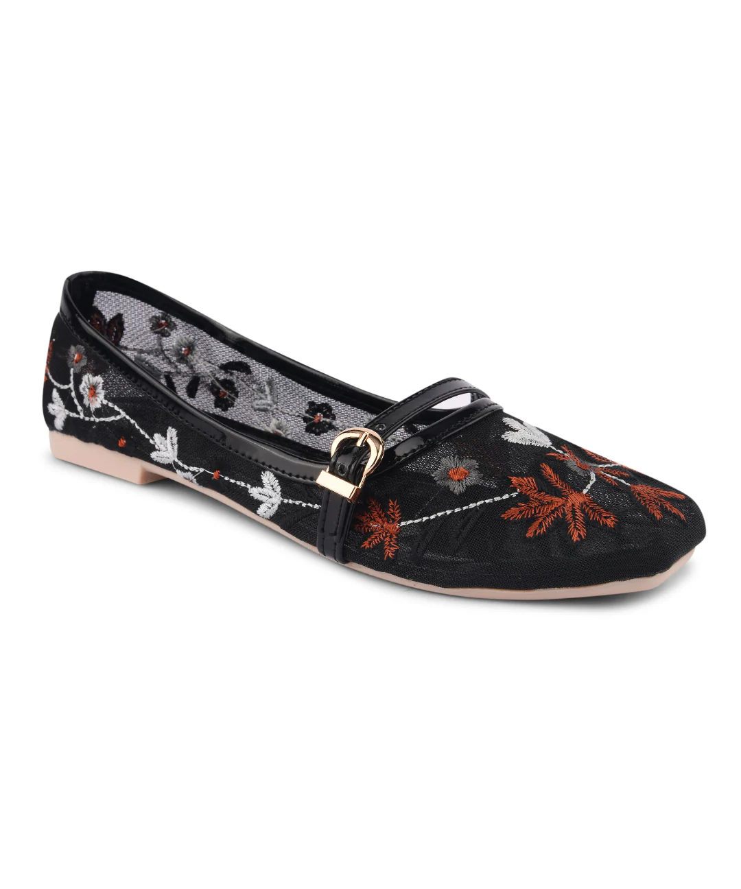 JM Looks Garden Glow Hand-Embroidered Flat Jutti - Image 5