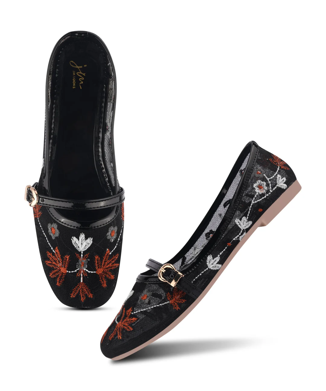 JM Looks Garden Glow Hand-Embroidered Flat Jutti - Image 6