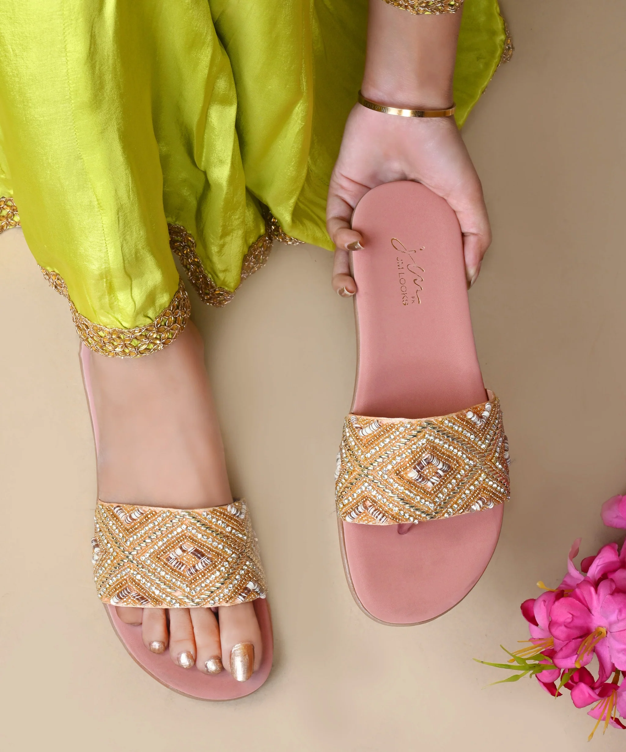 Gilded Grace Beaded Flats - Image 2