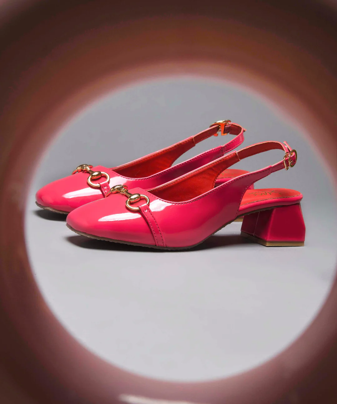 JM Looks Glossy Black Square-Toe Slingback Block Heels - Image 13