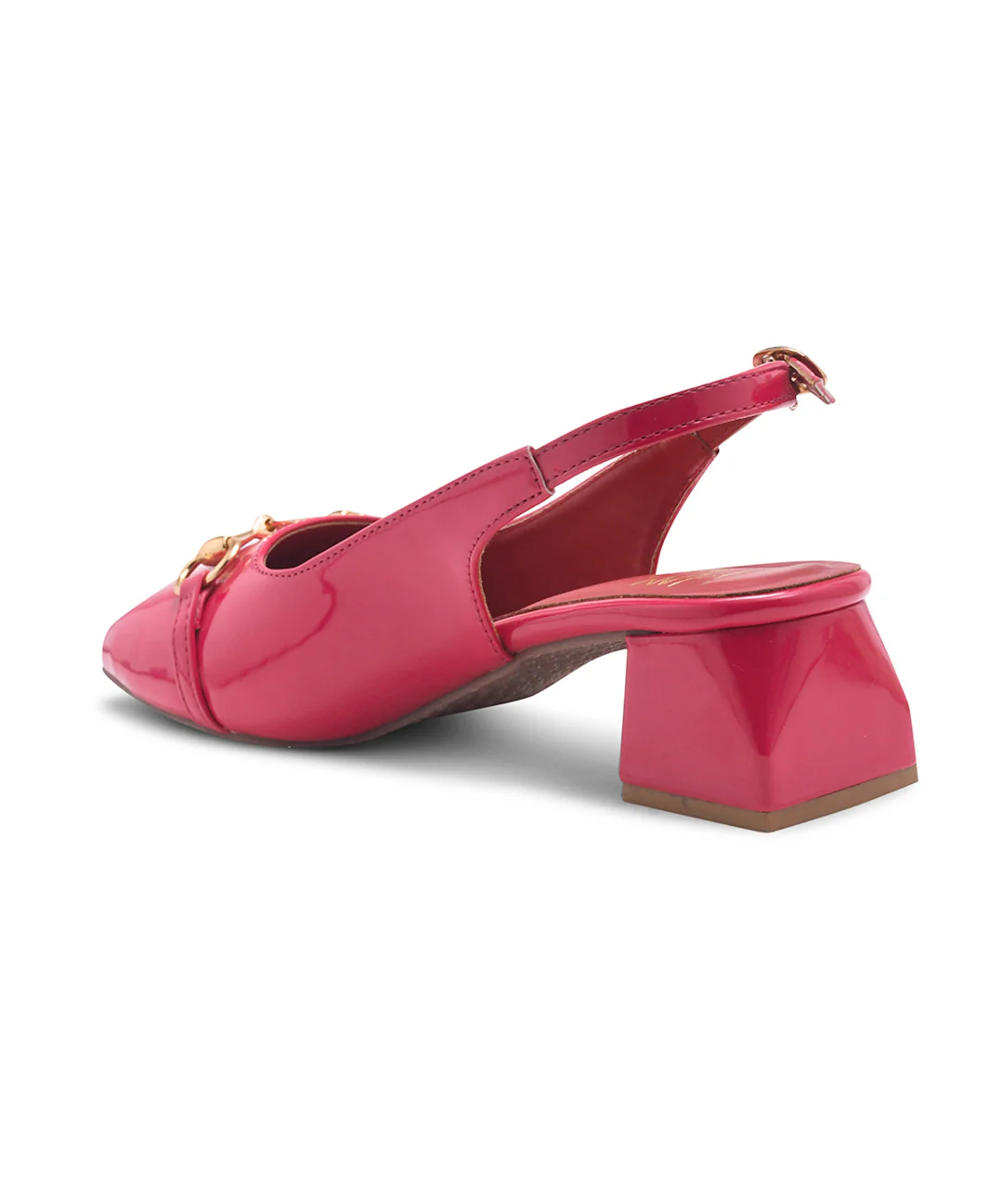 JM Looks Glossy Black Square-Toe Slingback Block Heels - Image 17