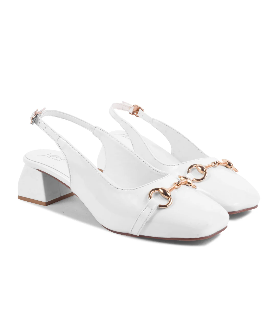JM Looks Glossy Black Square-Toe Slingback Block Heels - Image 21