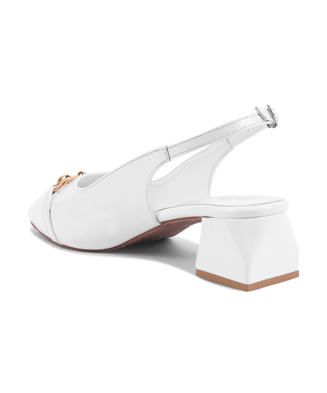 JM Looks Glossy Black Square-Toe Slingback Block Heels - Image 22