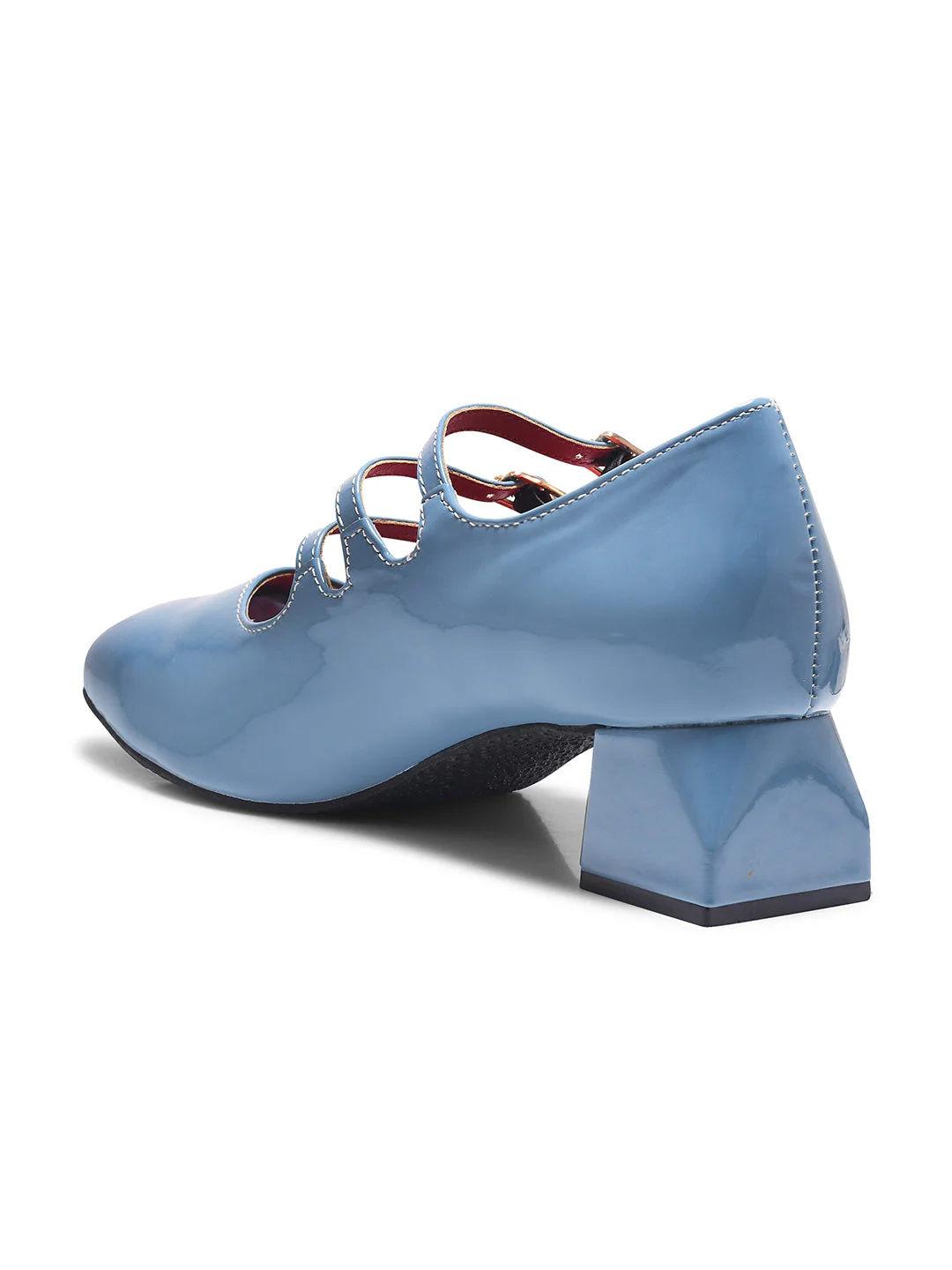 JM Looks Triple-Strap Buckle Mary Jane Shoes Heels - Image 13