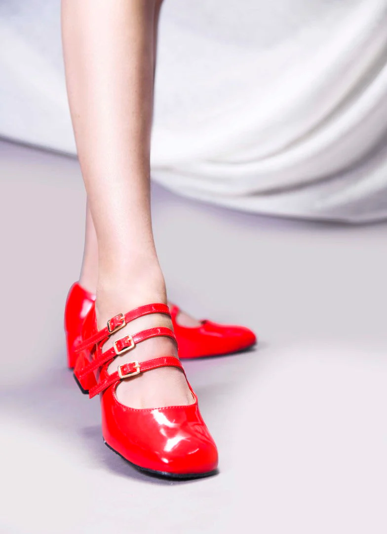 JM Looks Triple-Strap Buckle Mary Jane Shoes Heels - Image 16