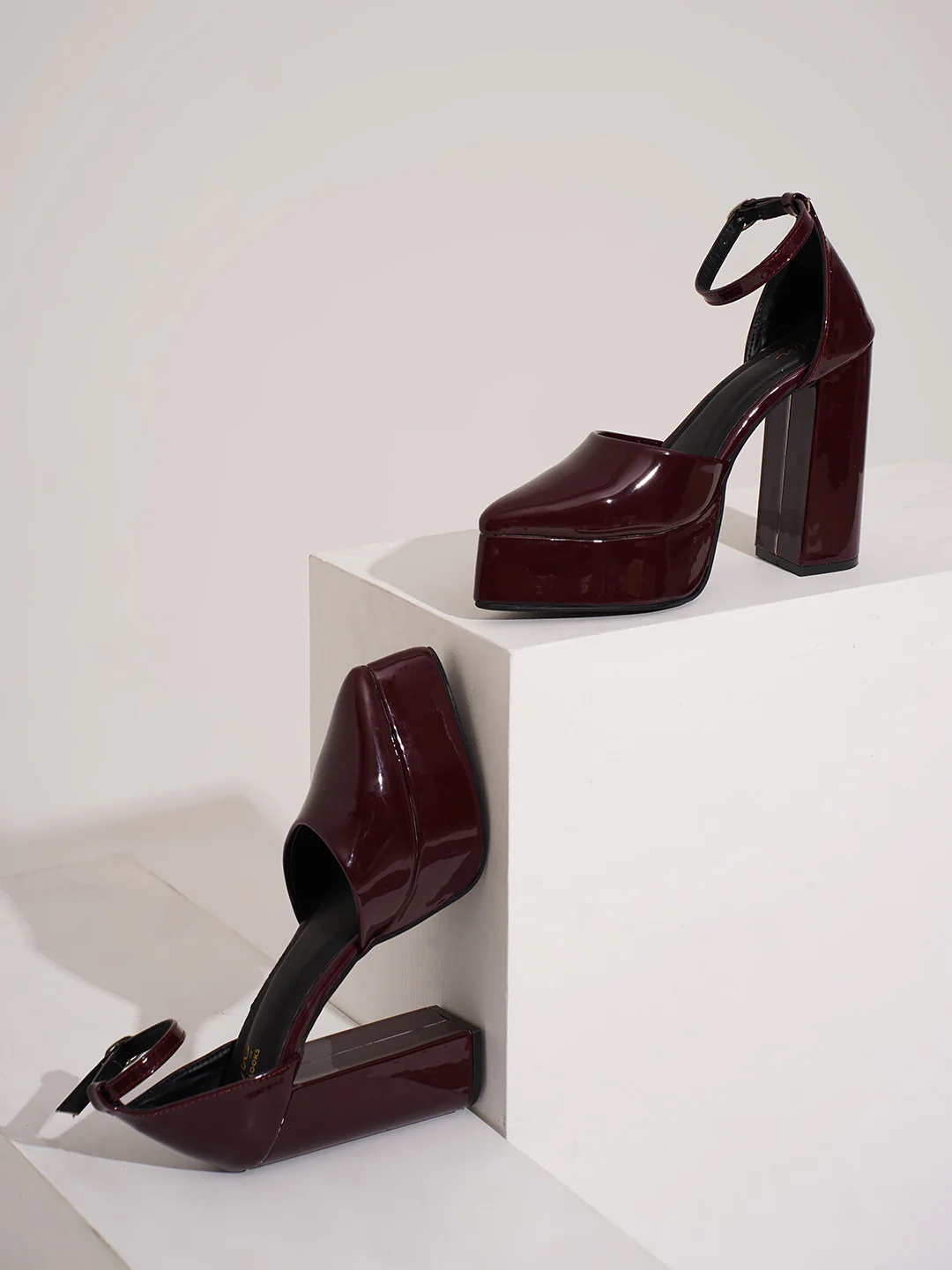 Glossy Block Platform Heels - Image 12