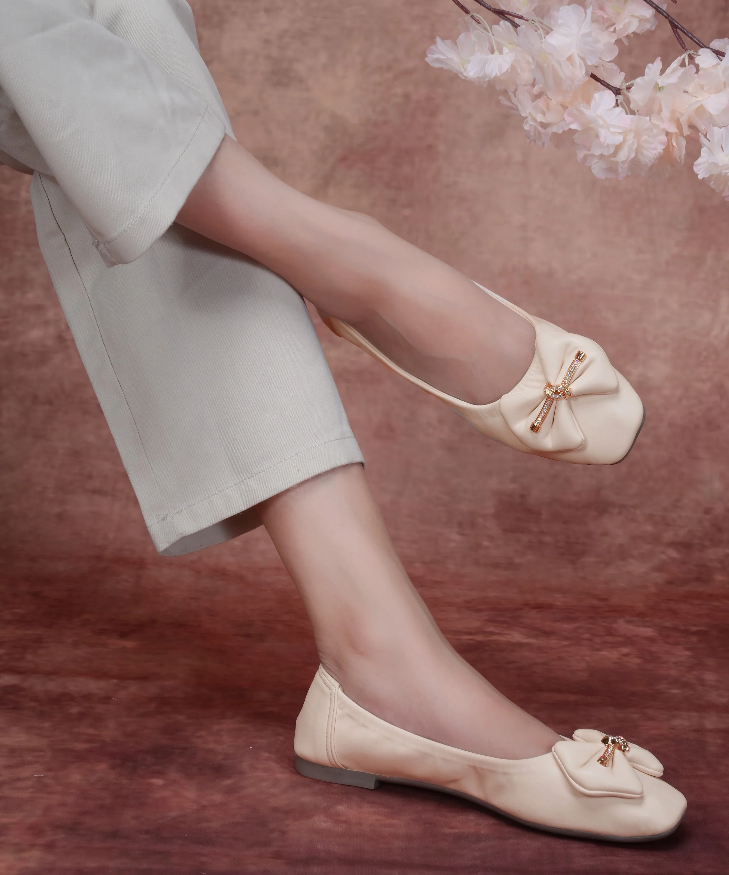 Grace Knot Embellished Ballerinas - Image 17