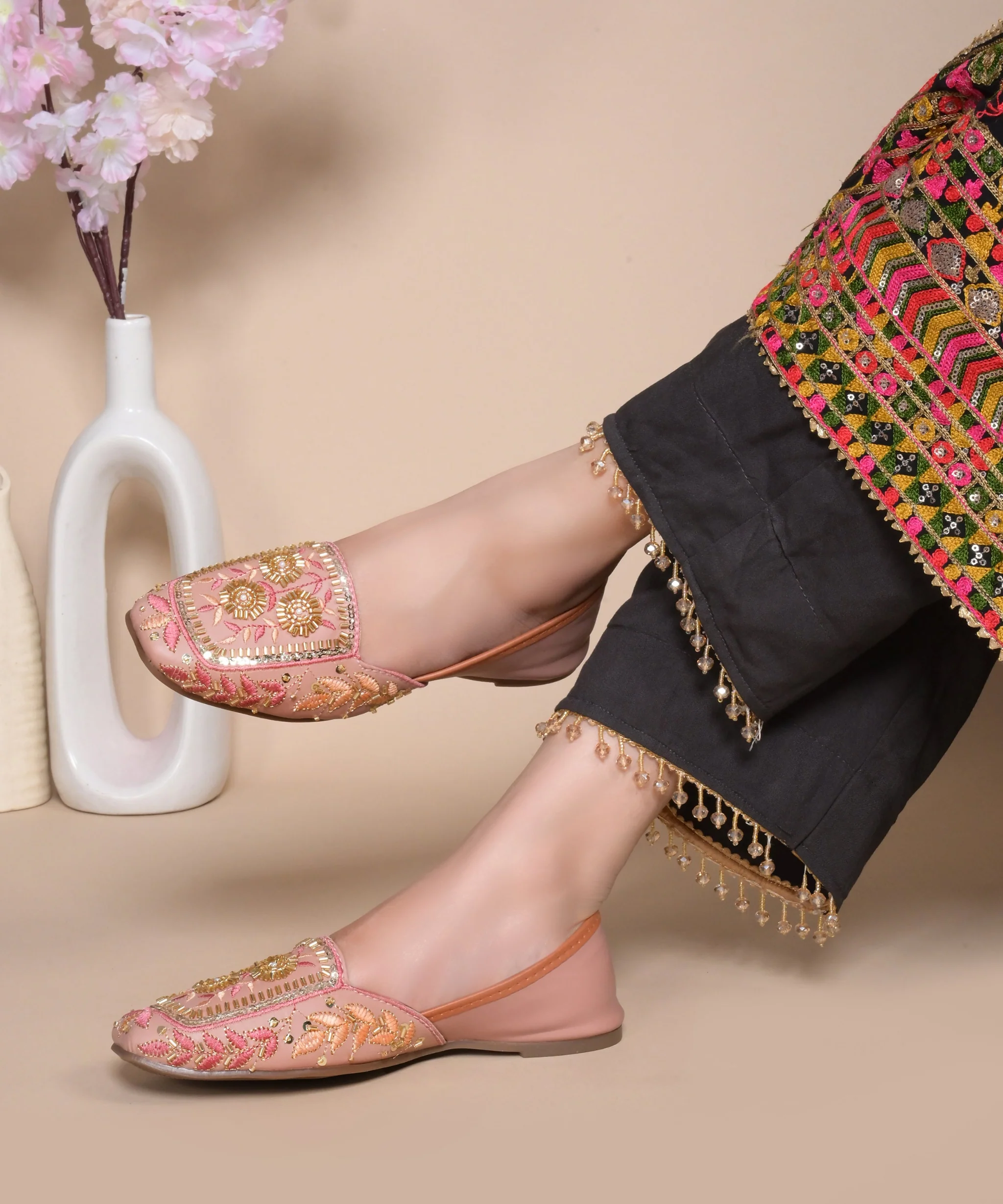 Handcrafted Embellished Traditional Juttis - Image 9