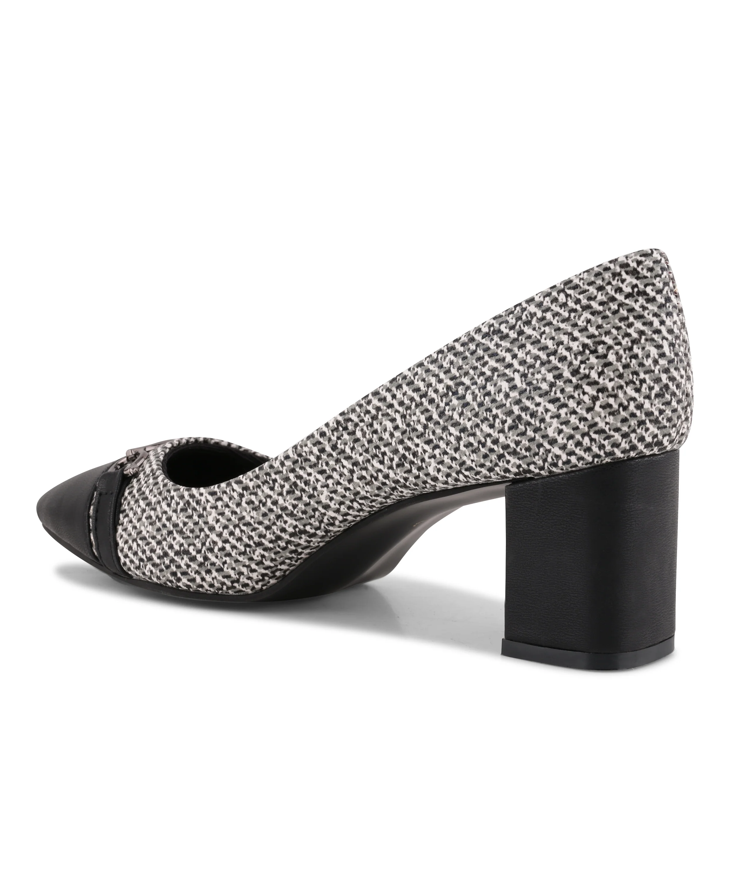 Heritage Luxe Tweed Heels with Signature Gold Detail - Image 12