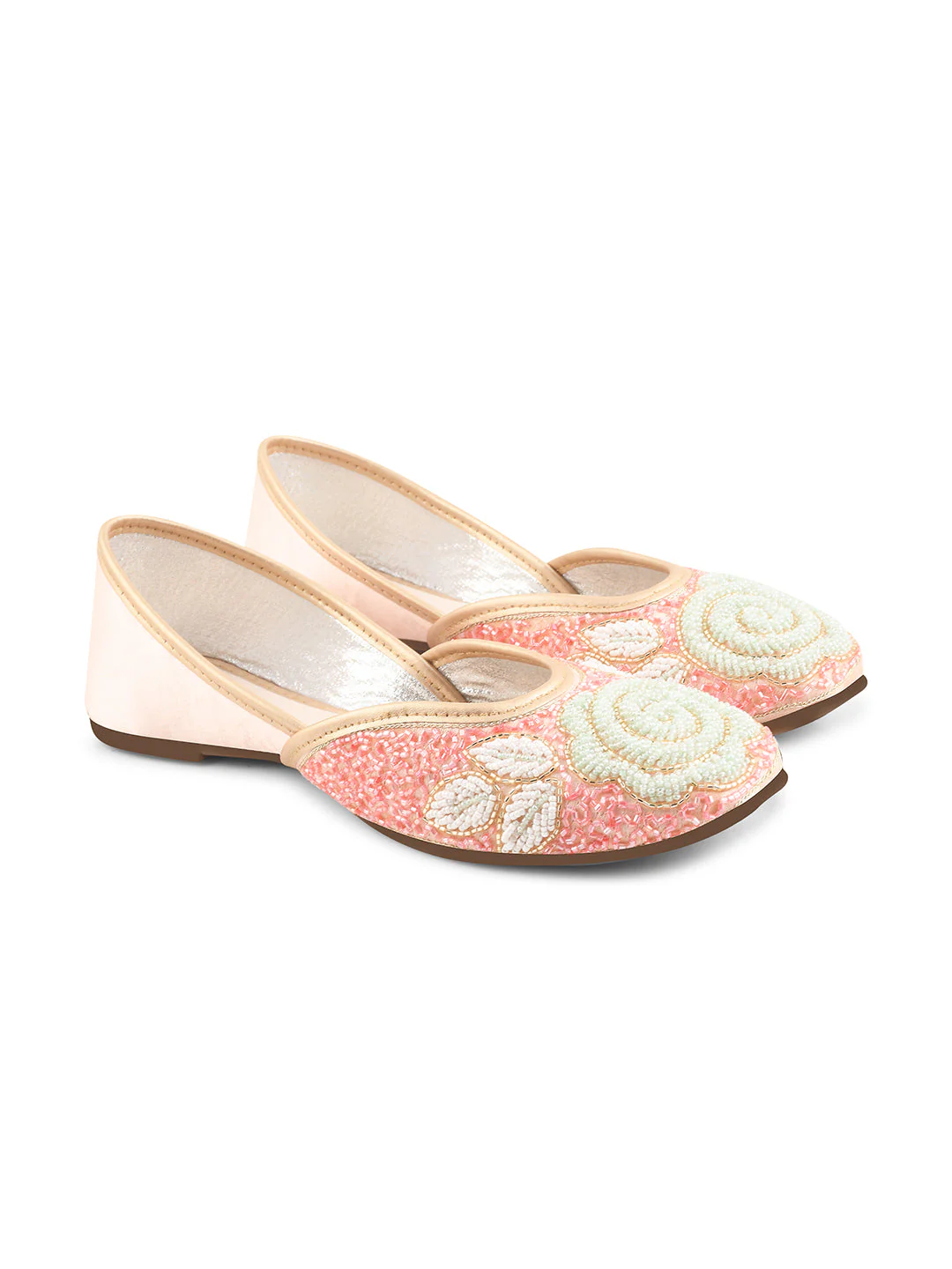 Jm Looks Floral Beaded Juttis for Women - Image 5
