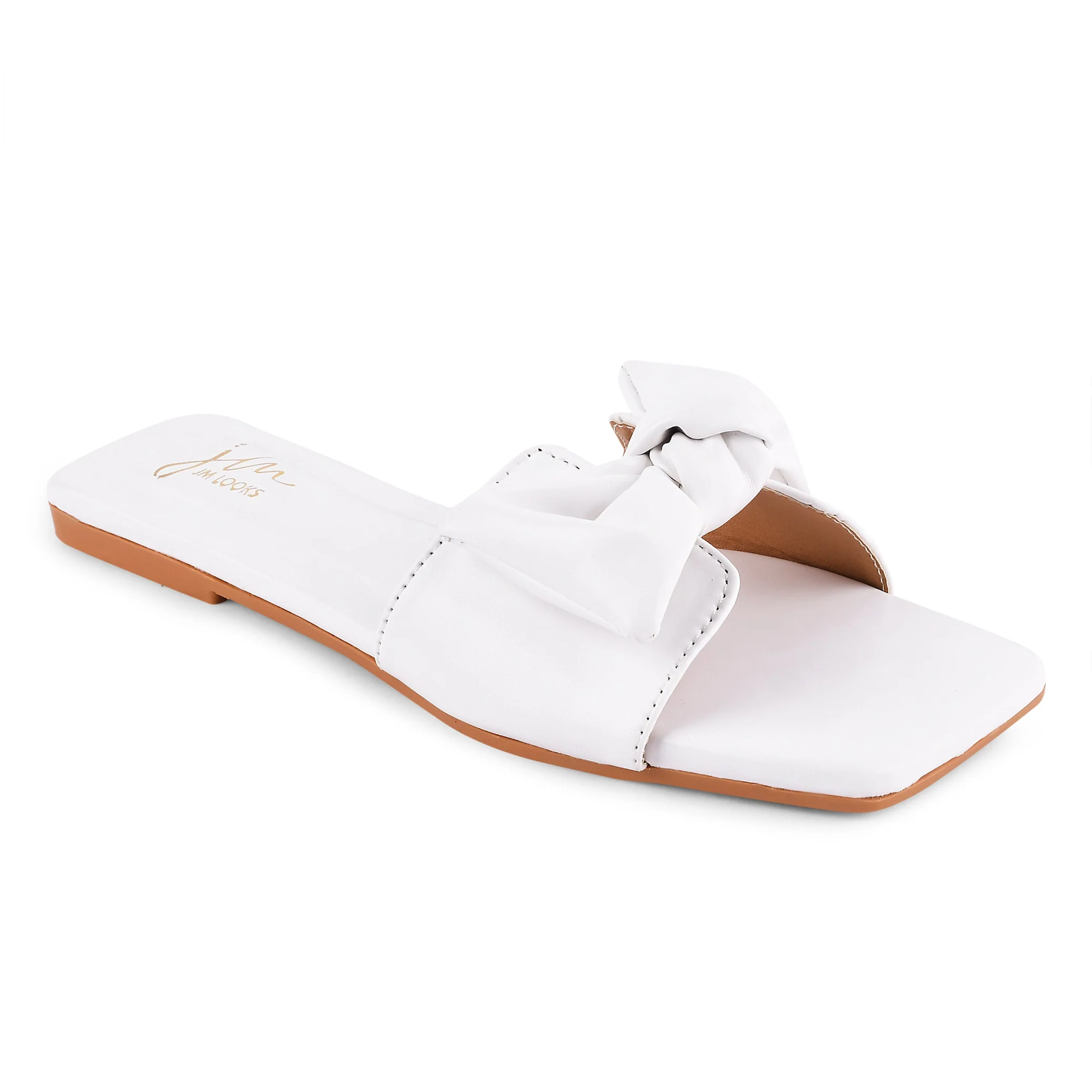Knotted Bow Flat Slide Sandals for Women Casual Wear | JM Looks - Image 12