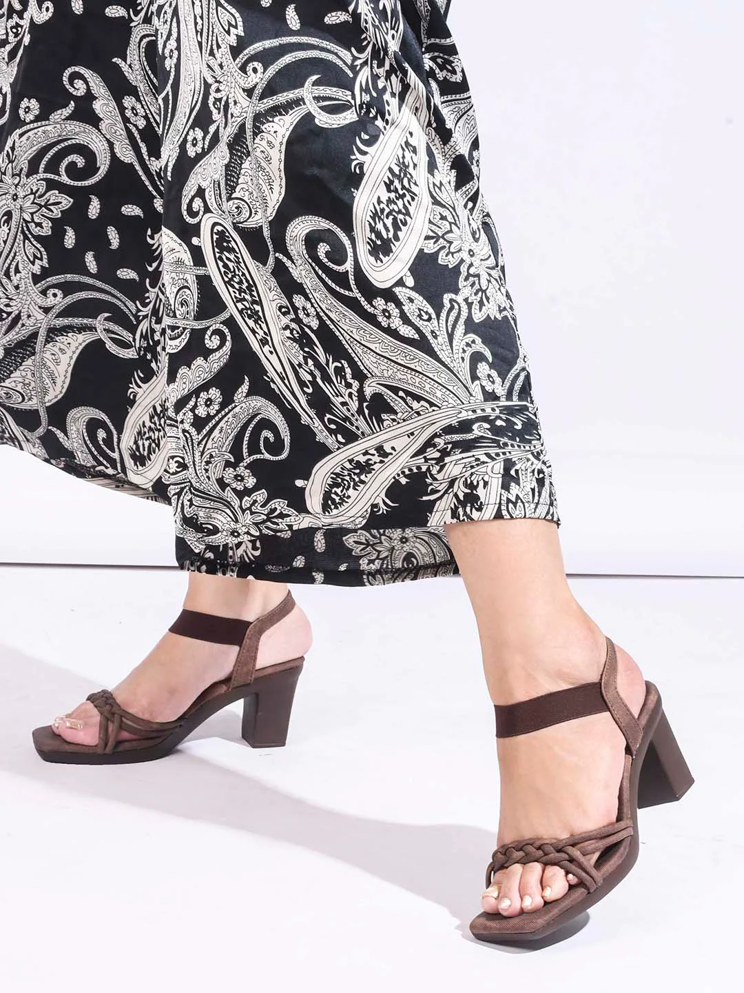 Jm Looks knotted and braided Strap Block Heel Sandals - Image 10