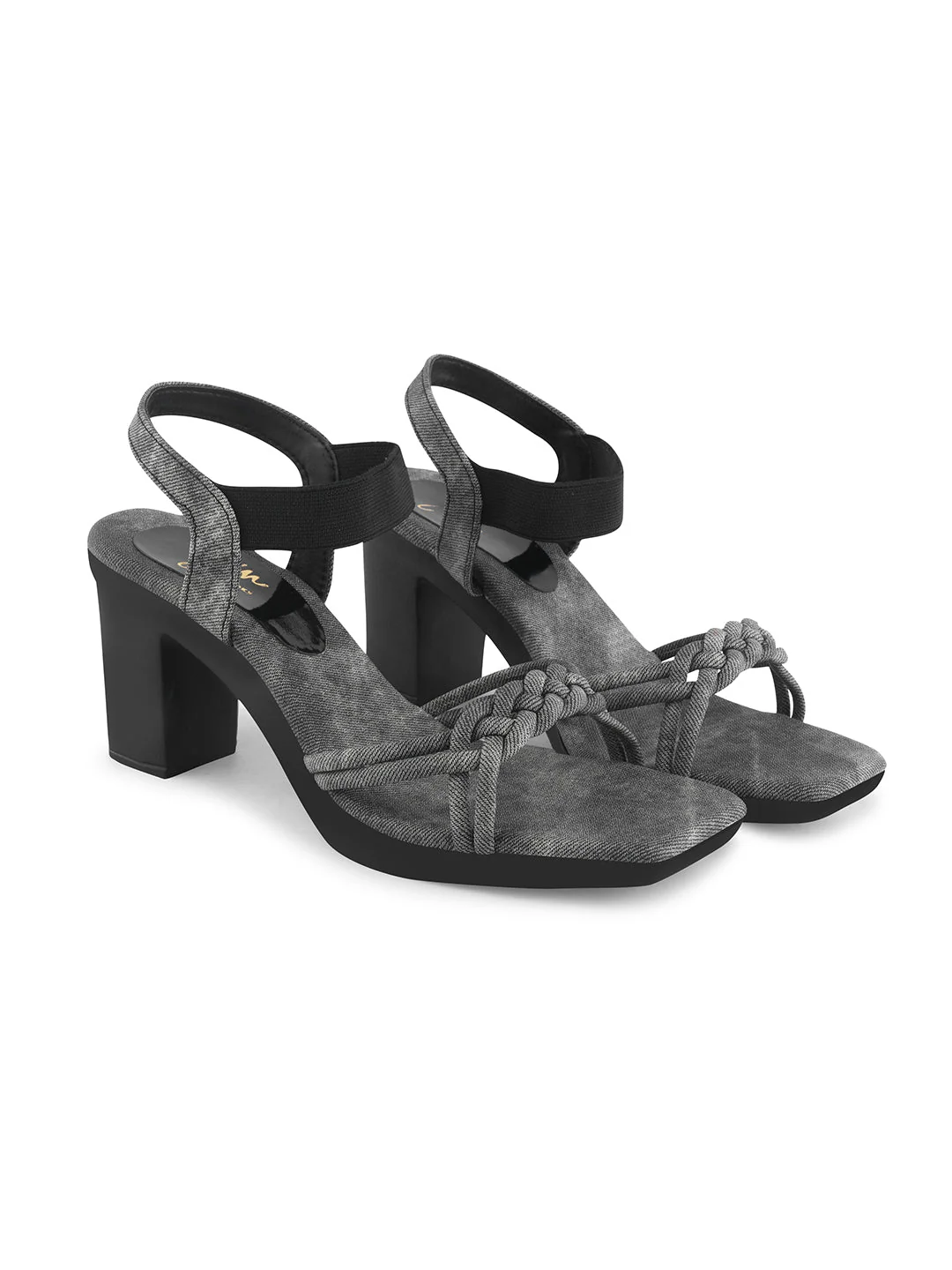 Jm Looks knotted and braided Strap Block Heel Sandals - Image 5