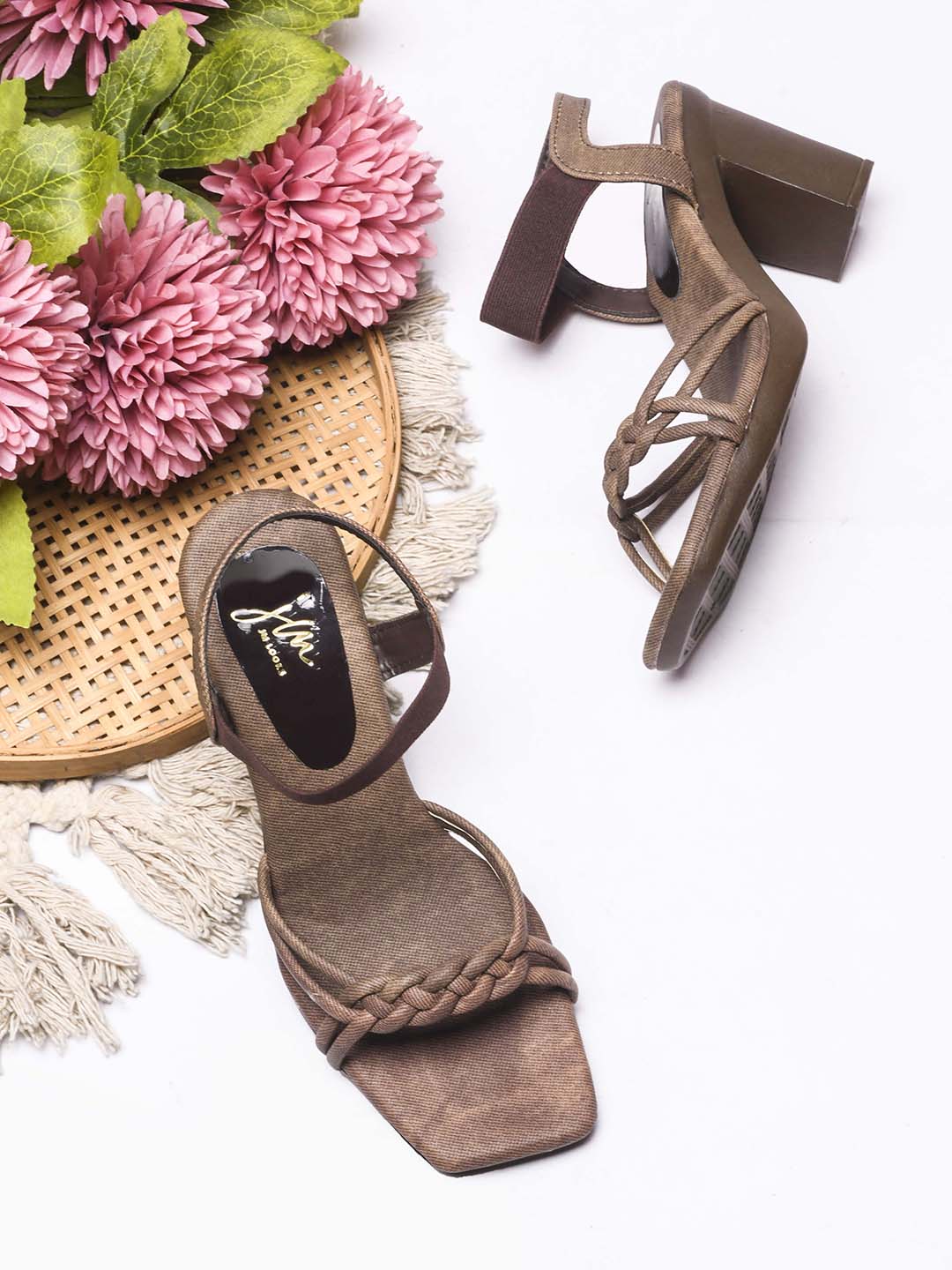 Jm Looks knotted and braided Strap Block Heel Sandals - Image 7