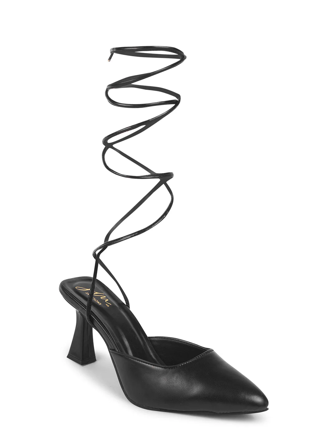 Lace Up Pointed Toe Kitten Heels for Women with Ankle Straps - Image 8