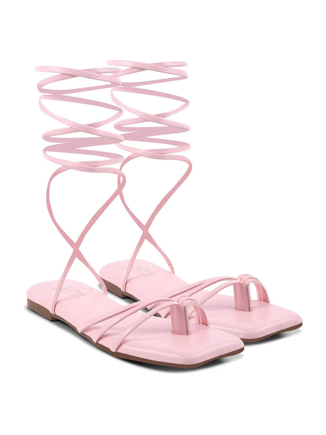Lace-Up Gladiator Flats Sandals with Toe Ring Design - Image 10
