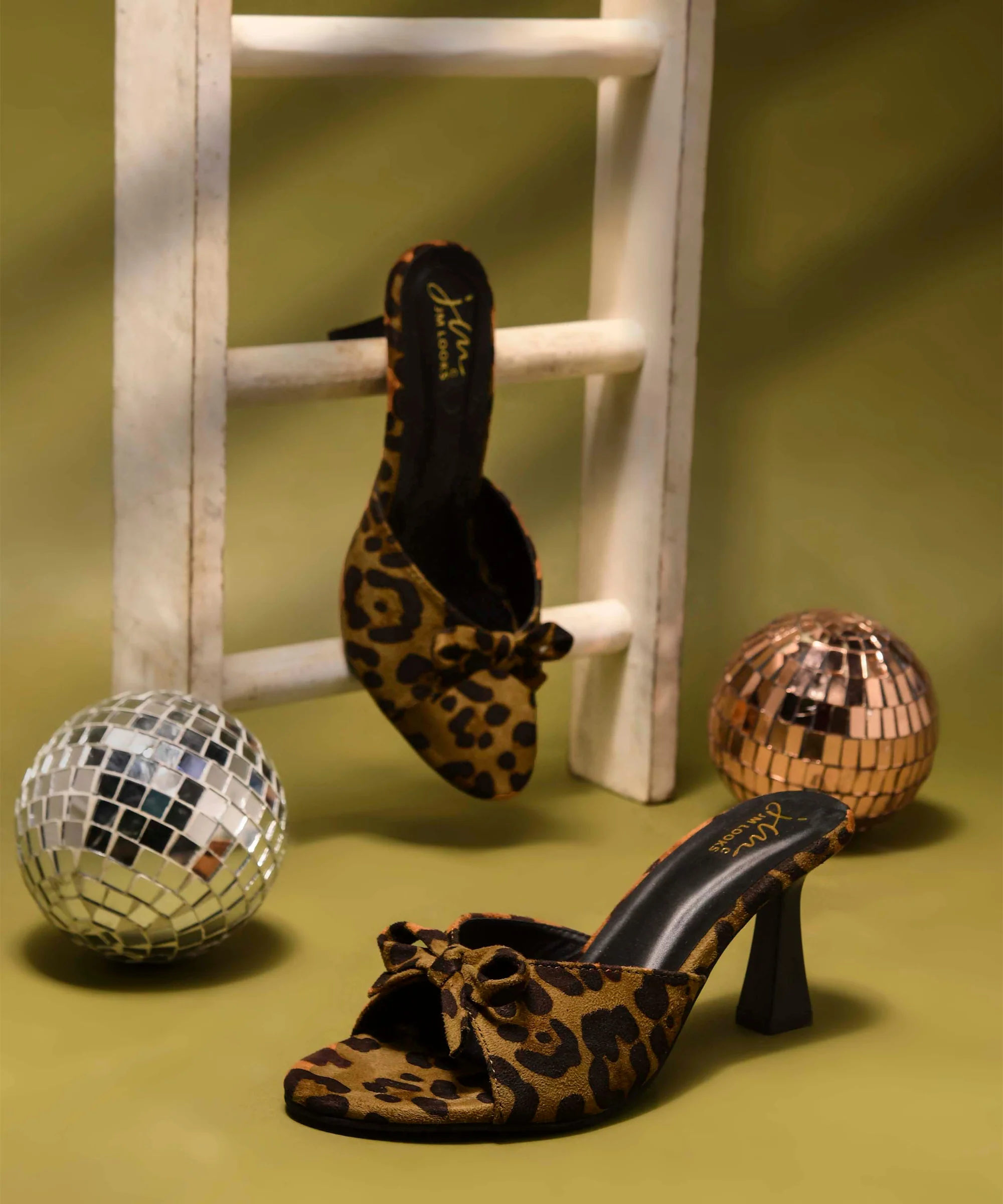 Leopard Animal Print Kitten Heel with Bow Accent - Image 5