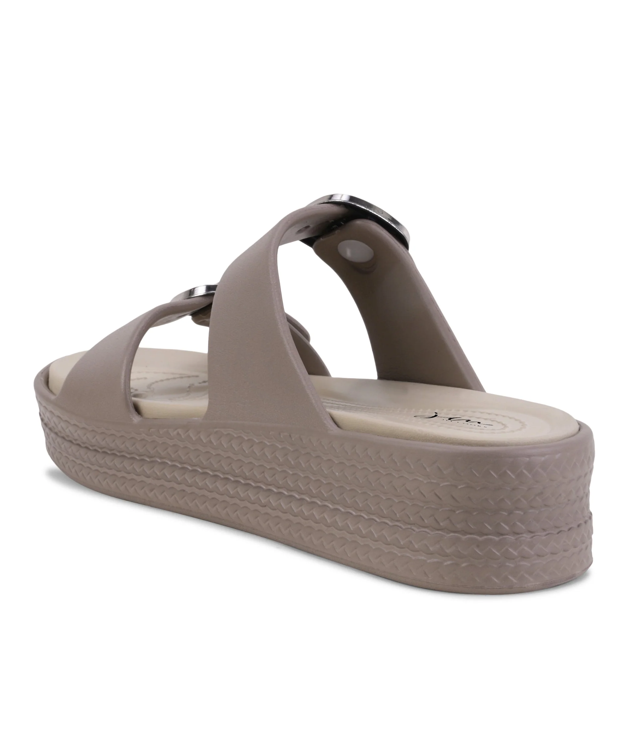 Lightweight Platform Slides with Double Strep and Buckle Detail - Image 12
