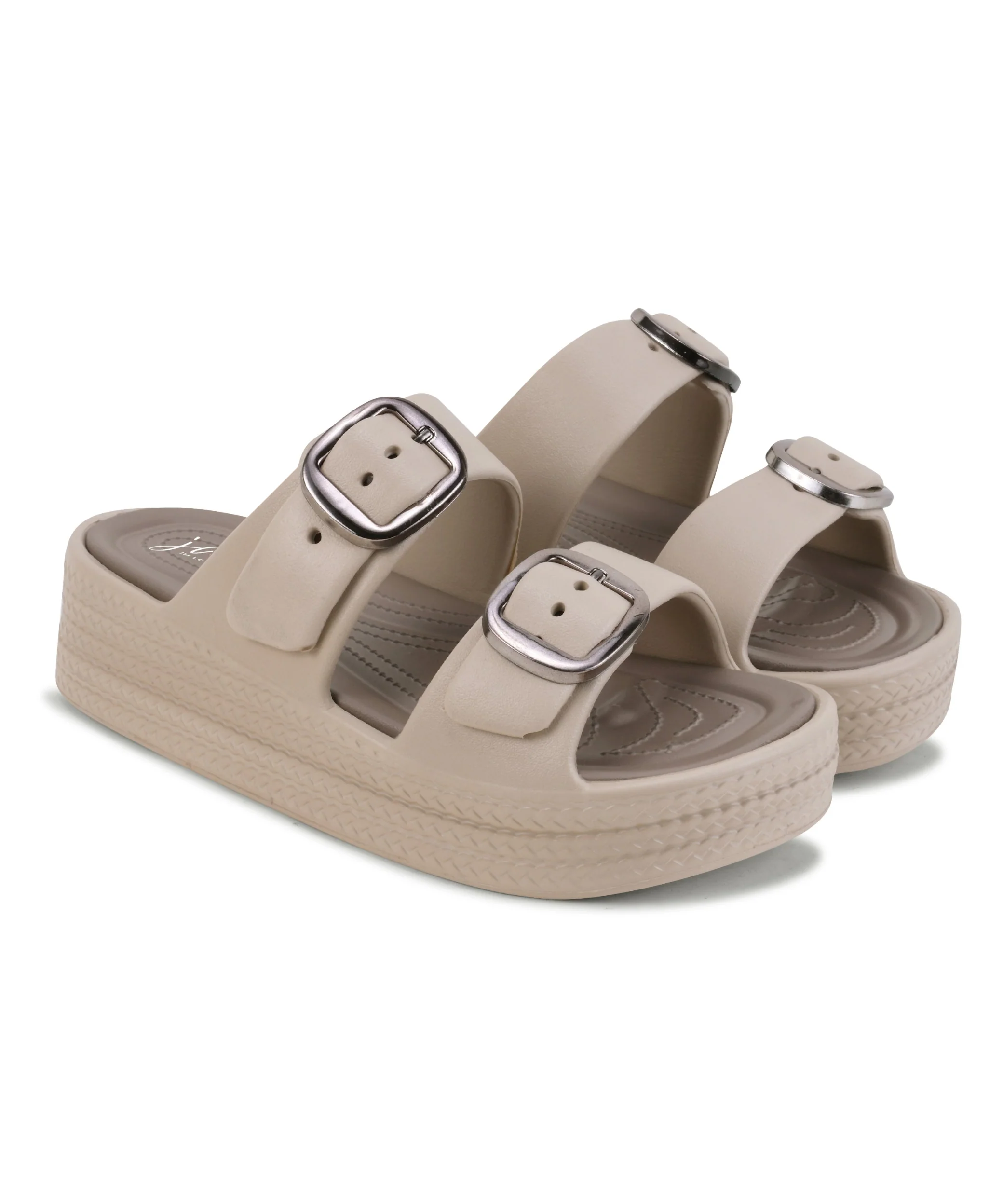 Lightweight Platform Slides with Double Strep and Buckle Detail - Image 18