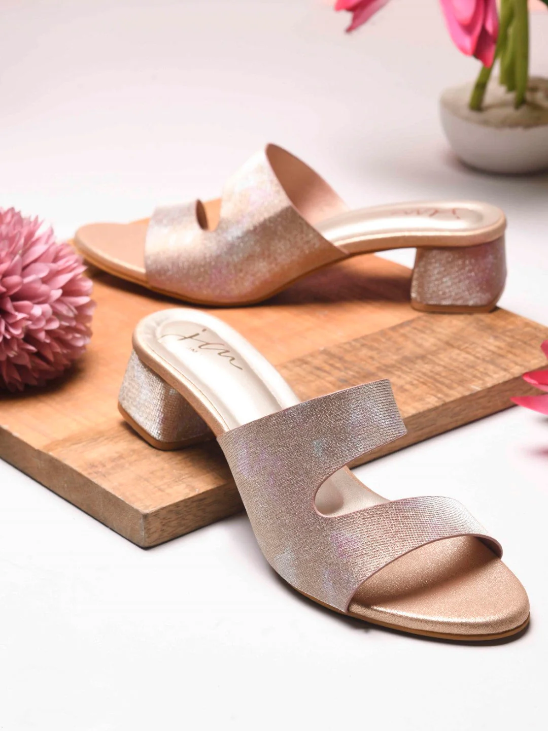 Chunky Block Heels for Women - Open Toe Party Sandals