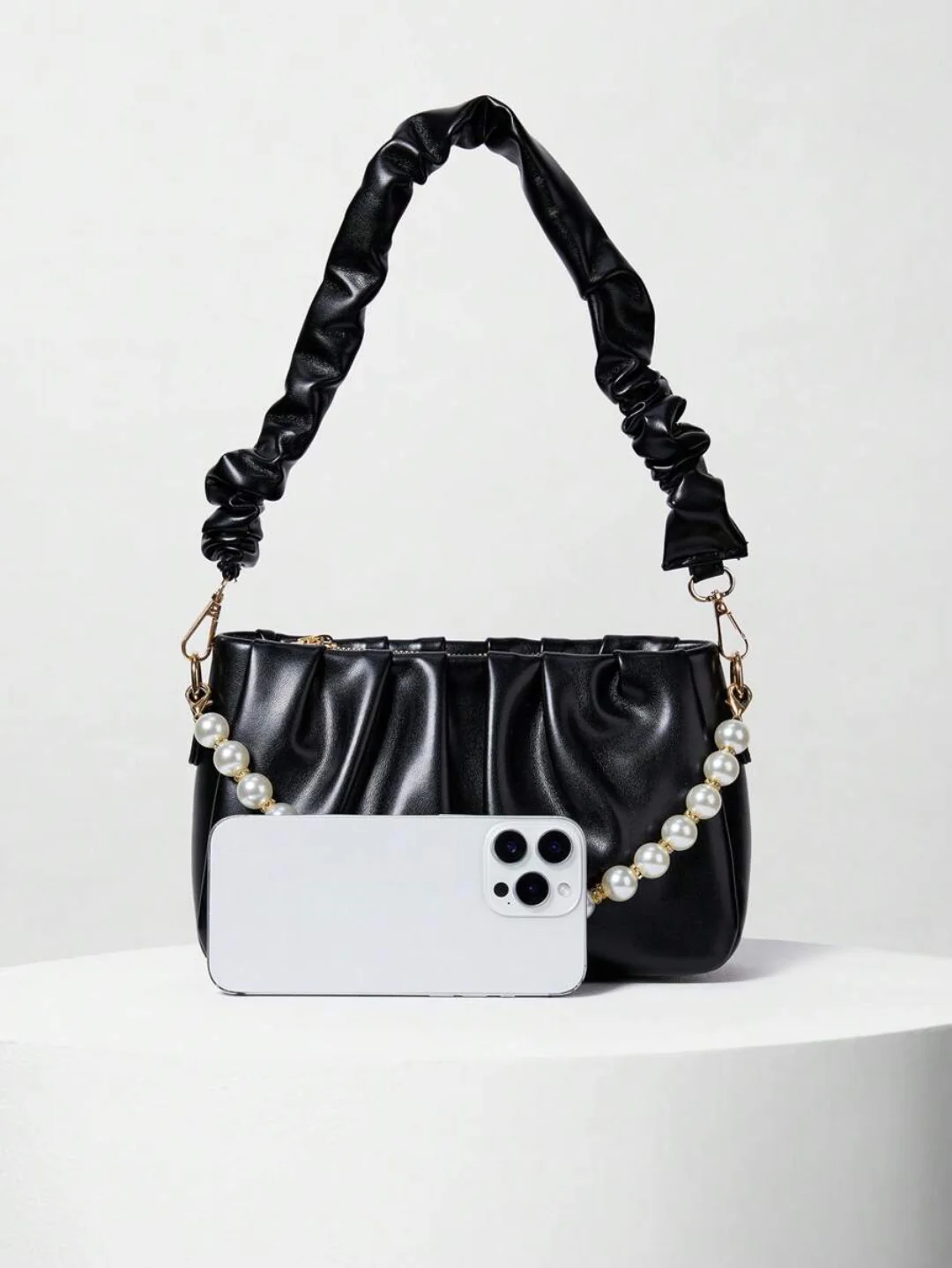 Elegant Pearl Strap Shoulder Bag - Image 8