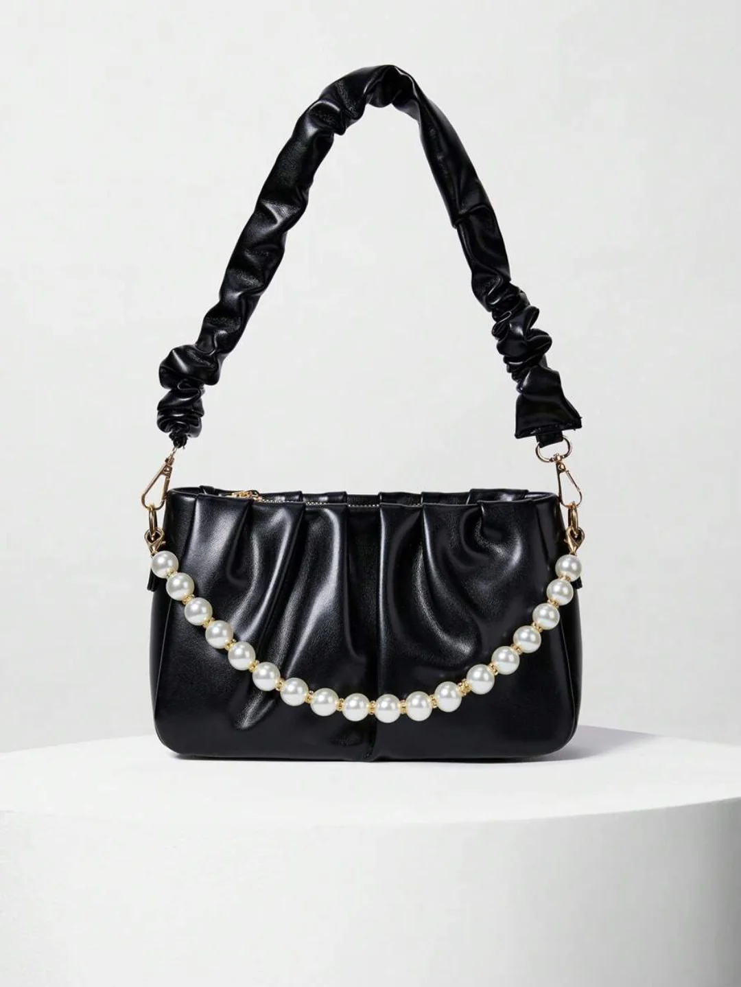 Elegant Pearl Strap Shoulder Bag - Image 9