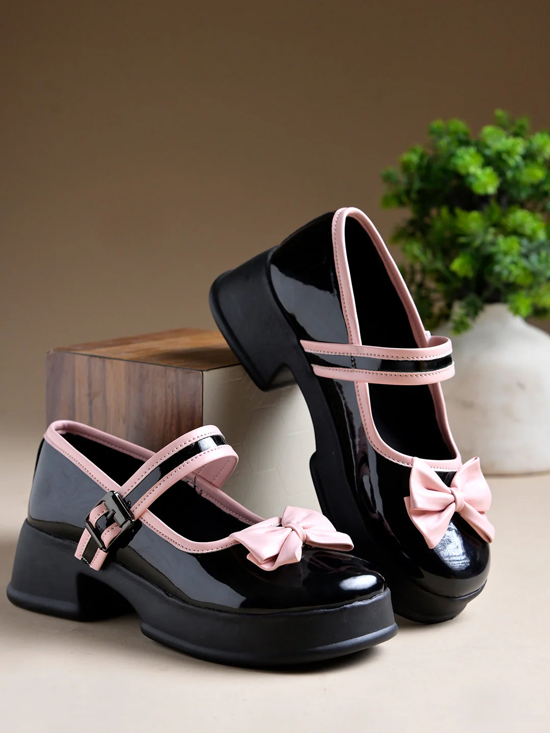 JM Looks Mary Jane Platform Block Heels - Image 2