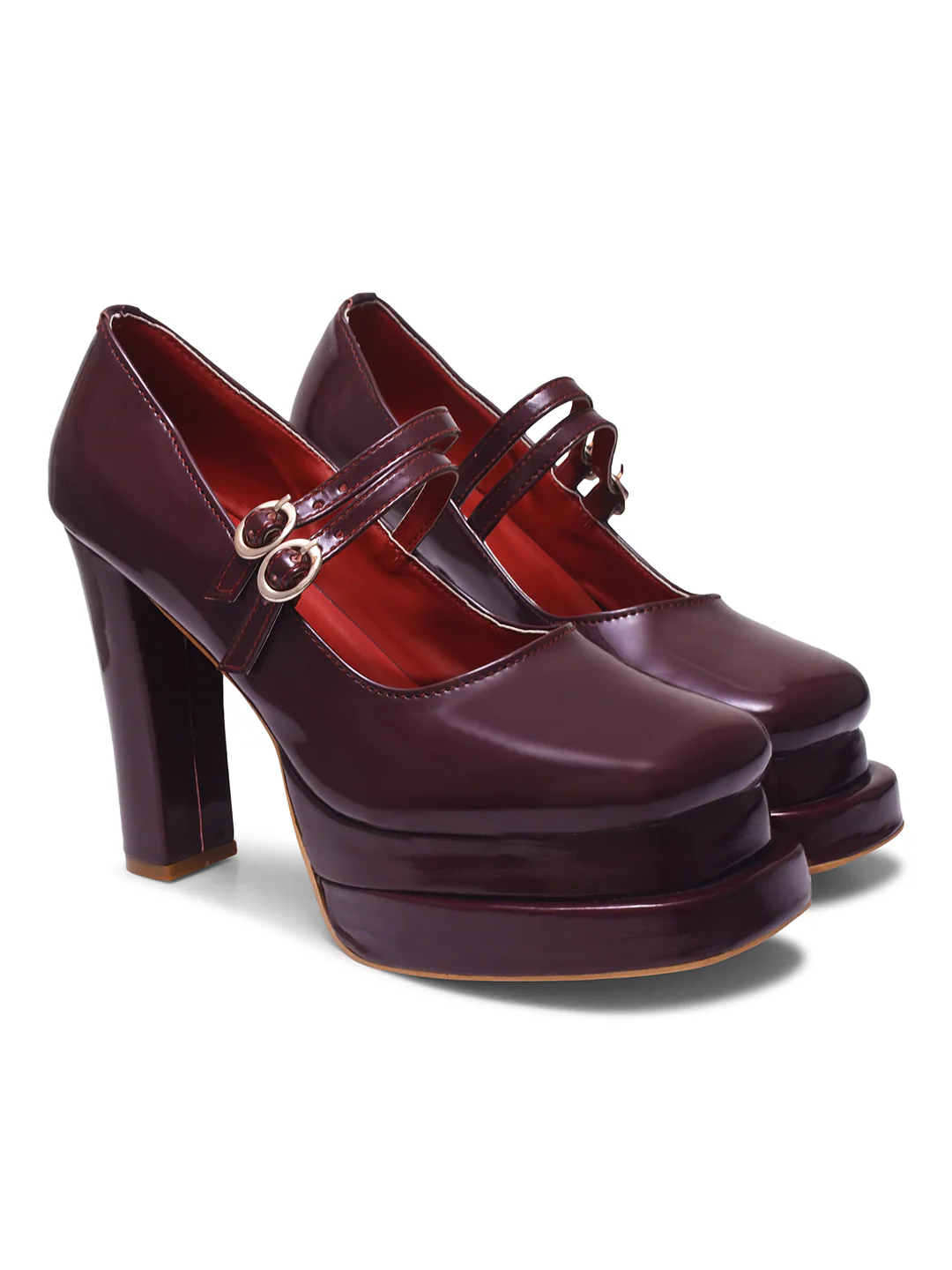 JM Looks Mary Jane Chunky Platform High Heels Closed Toe - Image 11
