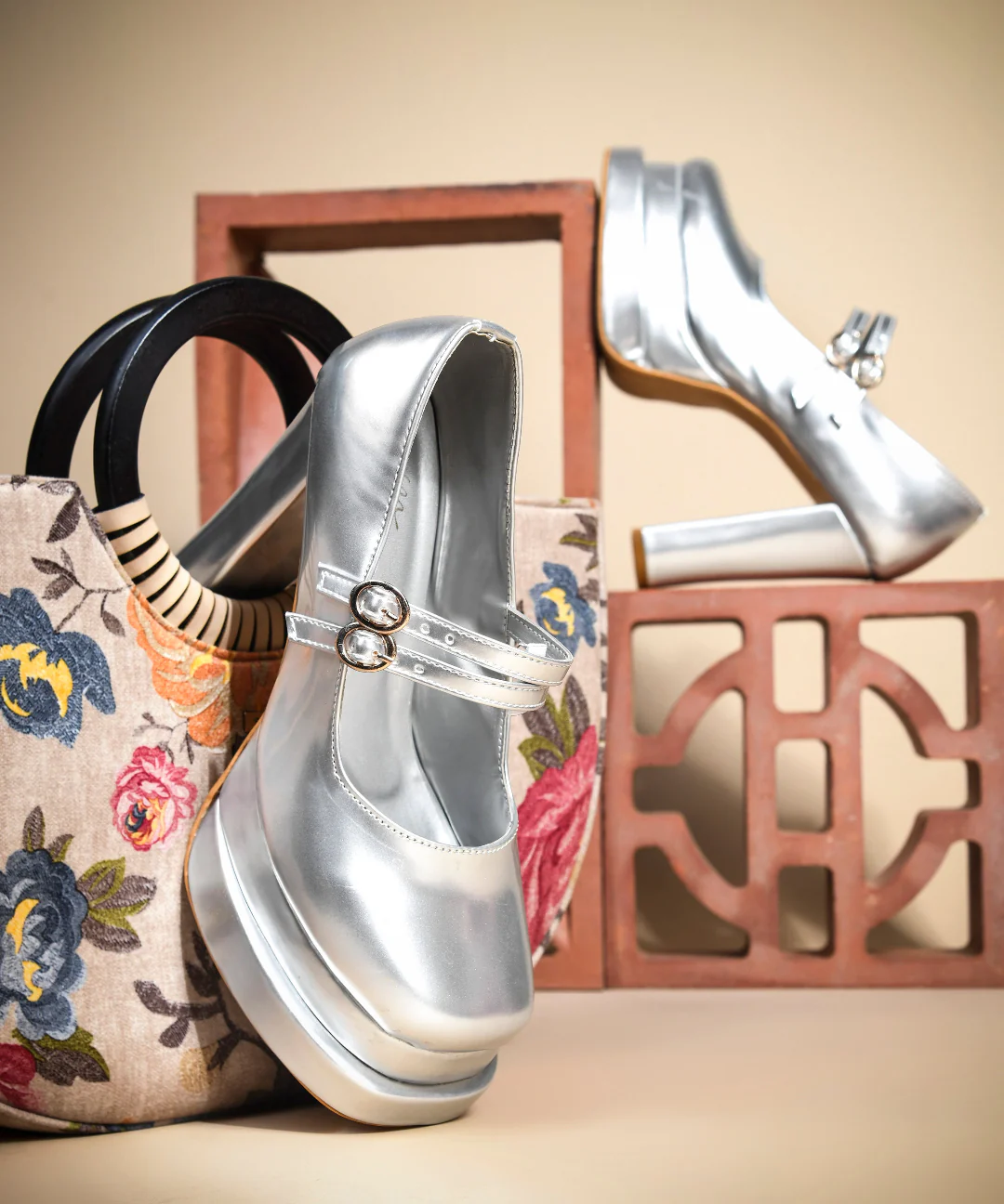 JM Looks Mary Jane Chunky Platform High Heels Closed Toe - Image 14