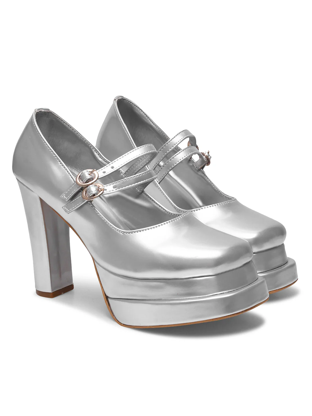 JM Looks Mary Jane Chunky Platform High Heels Closed Toe - Image 17