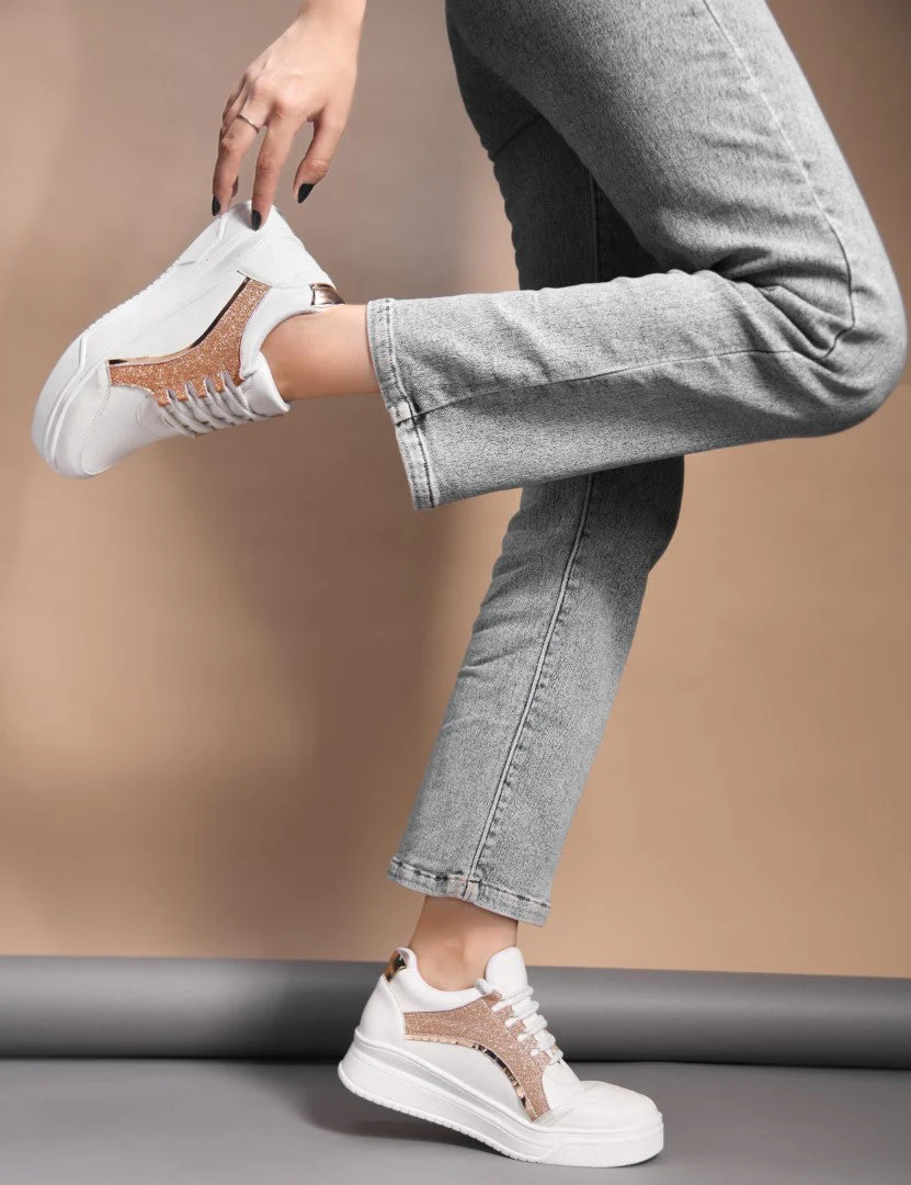 Jm Looks Glitter Panel Fashion Sneakers - Image 8