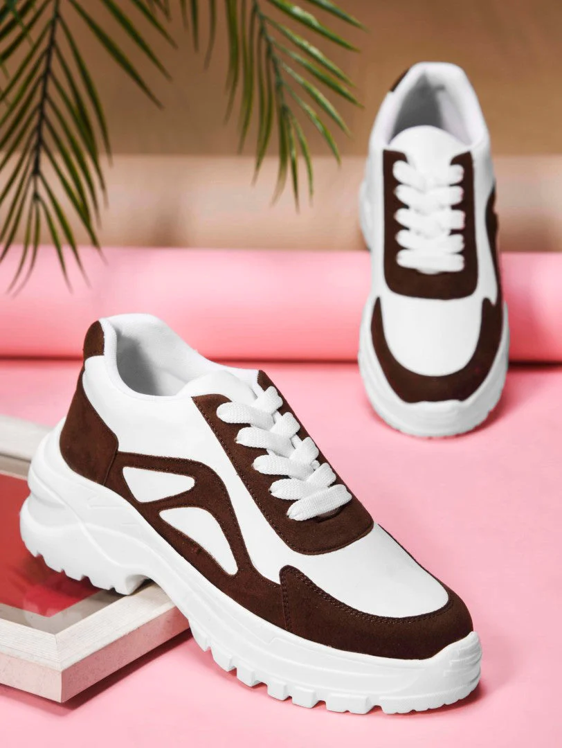 JM Looks Chunky Sole Sneakers with Modern Panel Detailing - Image 3