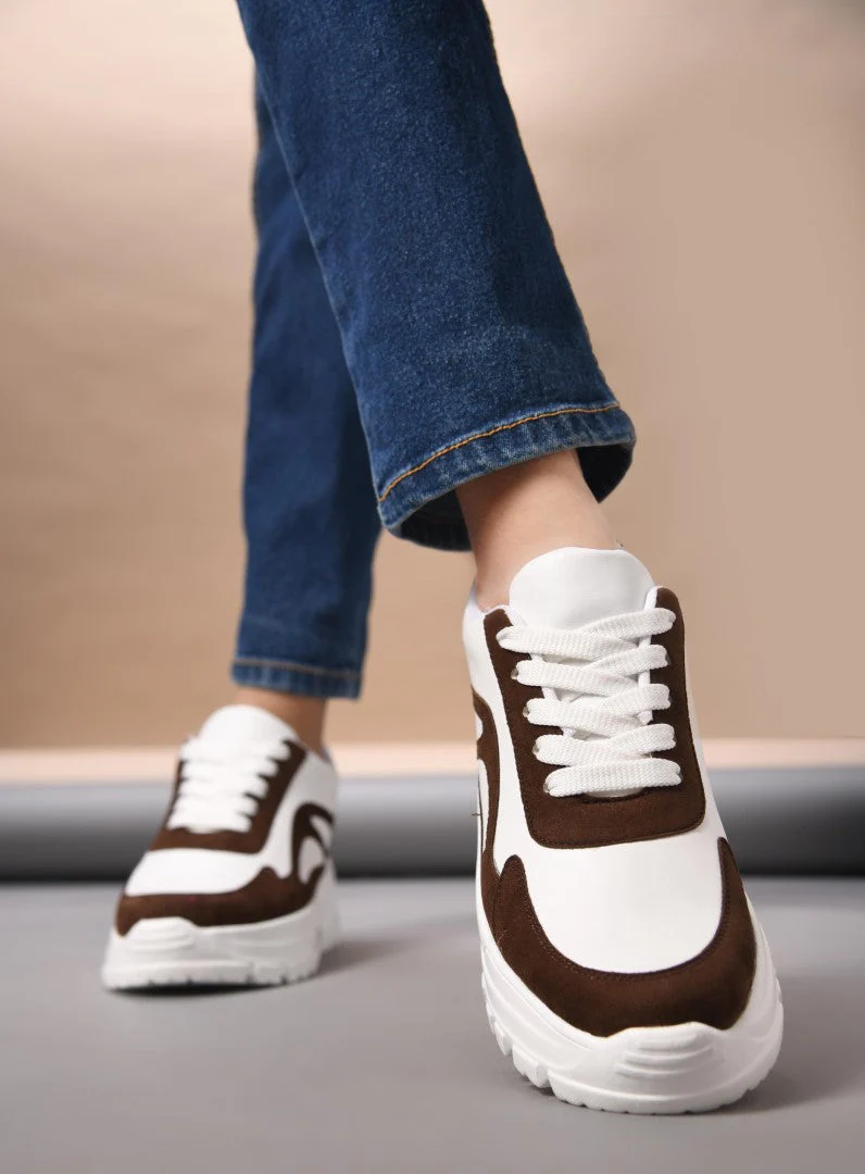 JM Looks Chunky Sole Sneakers with Modern Panel Detailing - Image 5