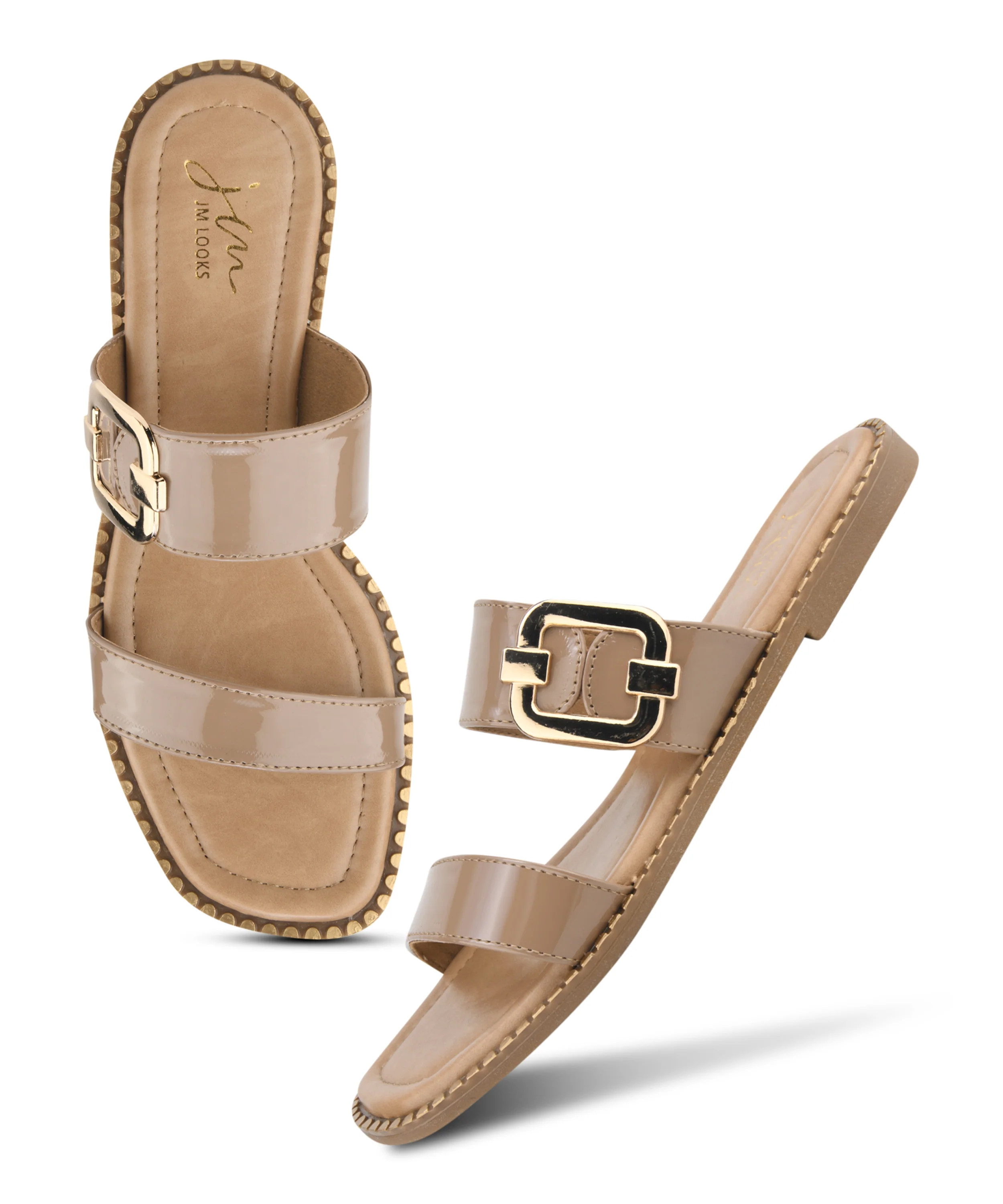 Minimal Flats Sandals with Double Buckle Strap - Image 5