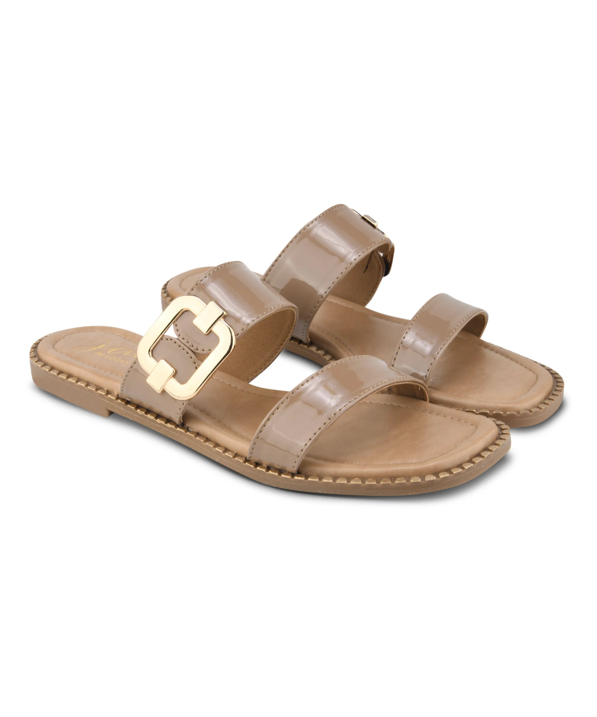 Minimal Flats Sandals with Double Buckle Strap - Image 6