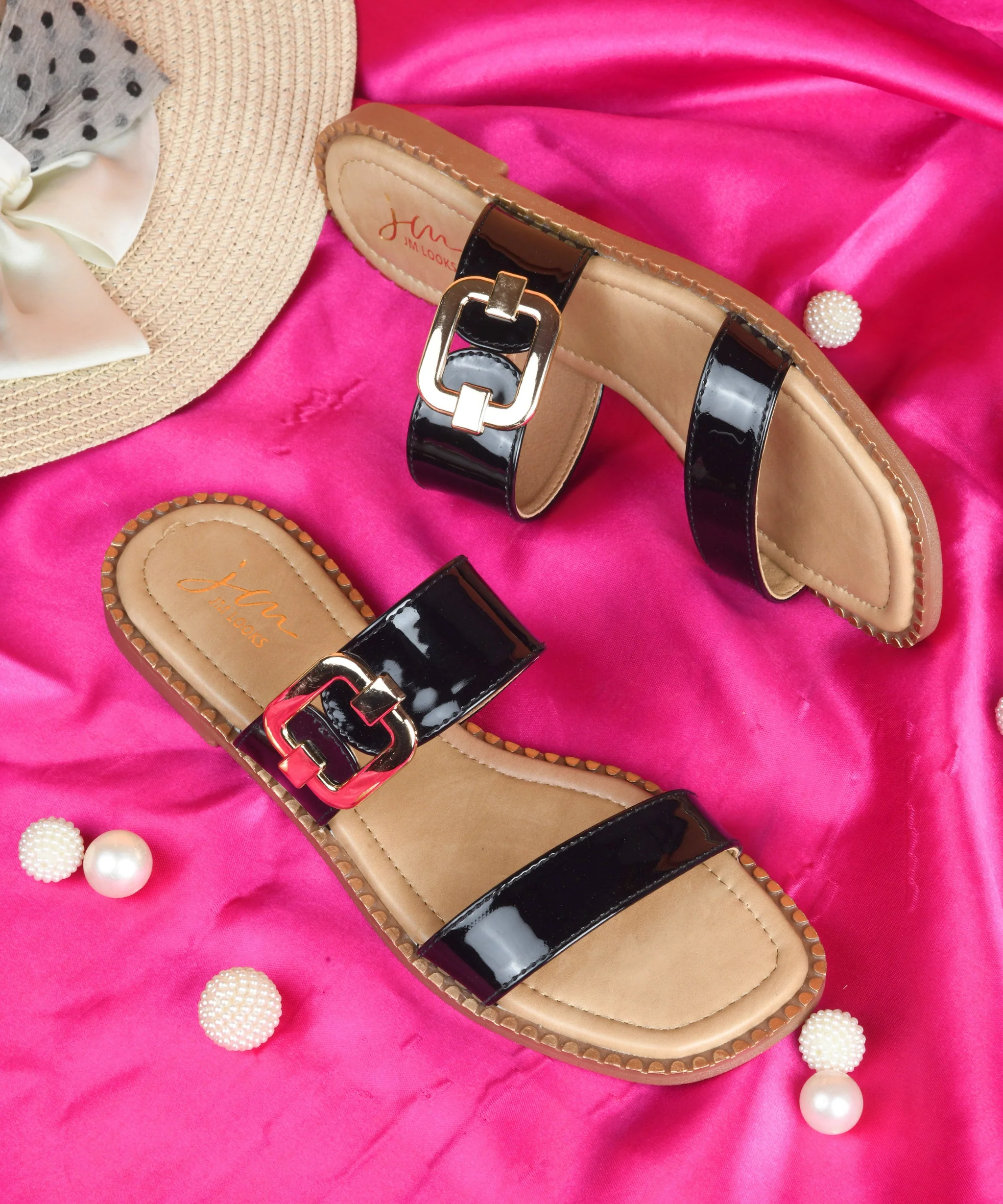 Minimal Flats Sandals with Double Buckle Strap - Image 7
